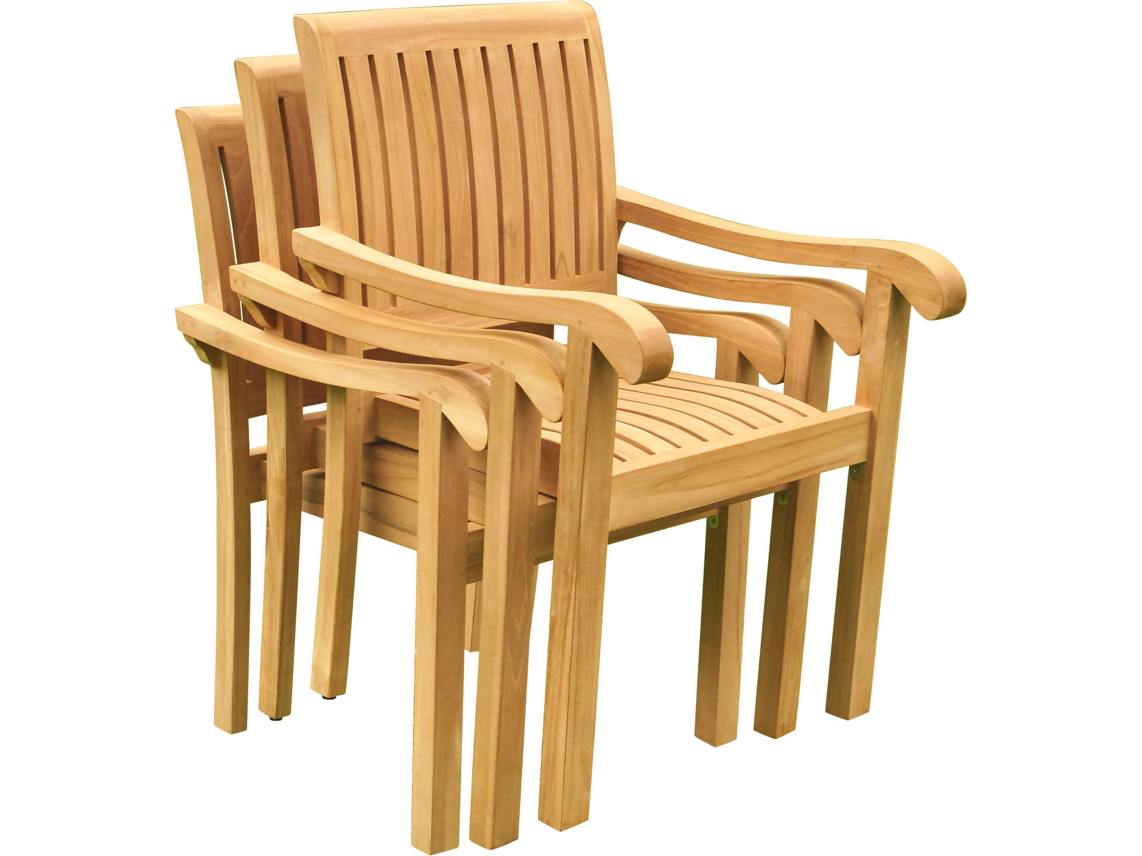 Teak Smith Napa Stacking Captain Dining Arm Chair