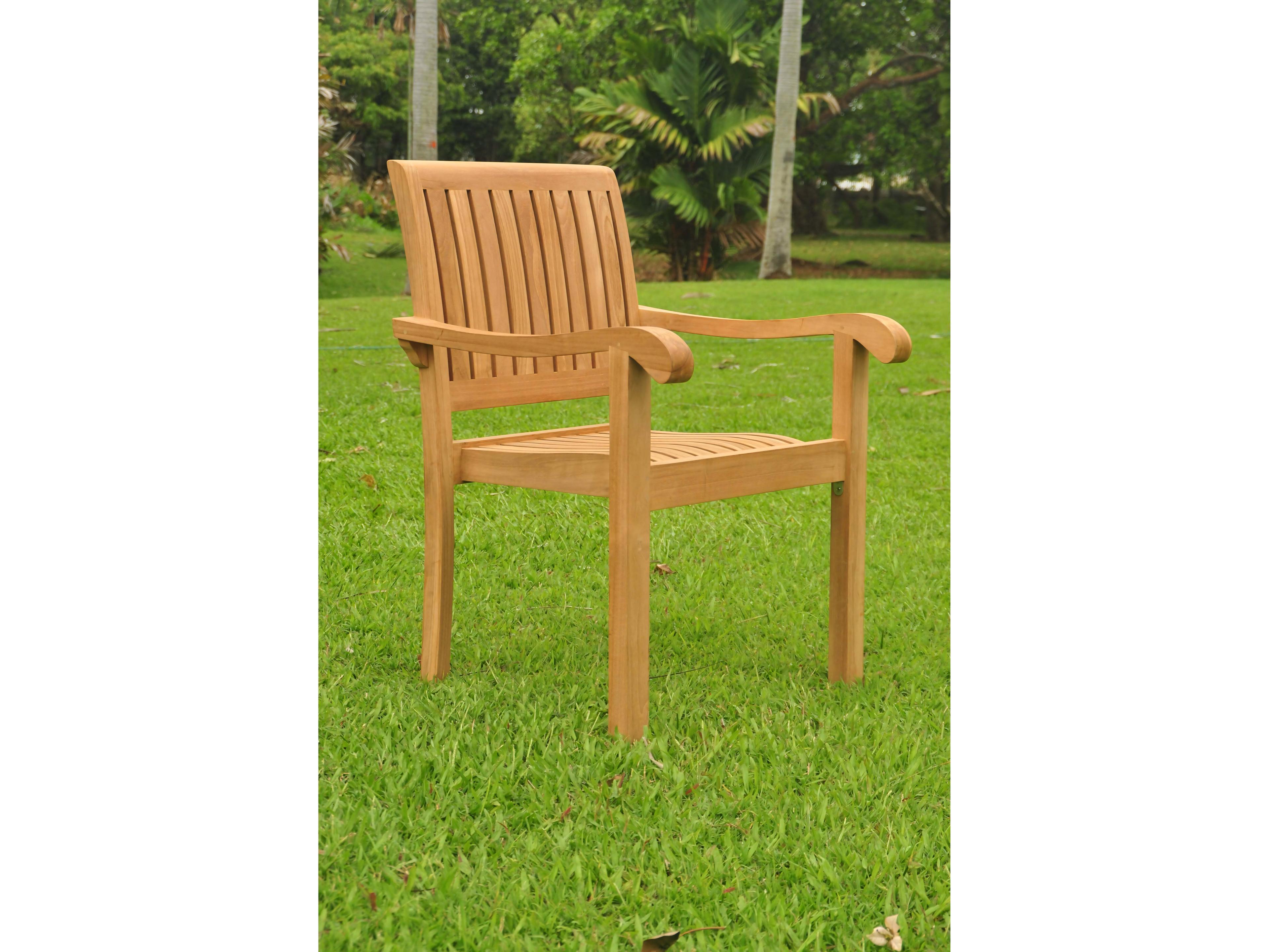Teak Smith Napa Stacking Captain Dining Arm Chair