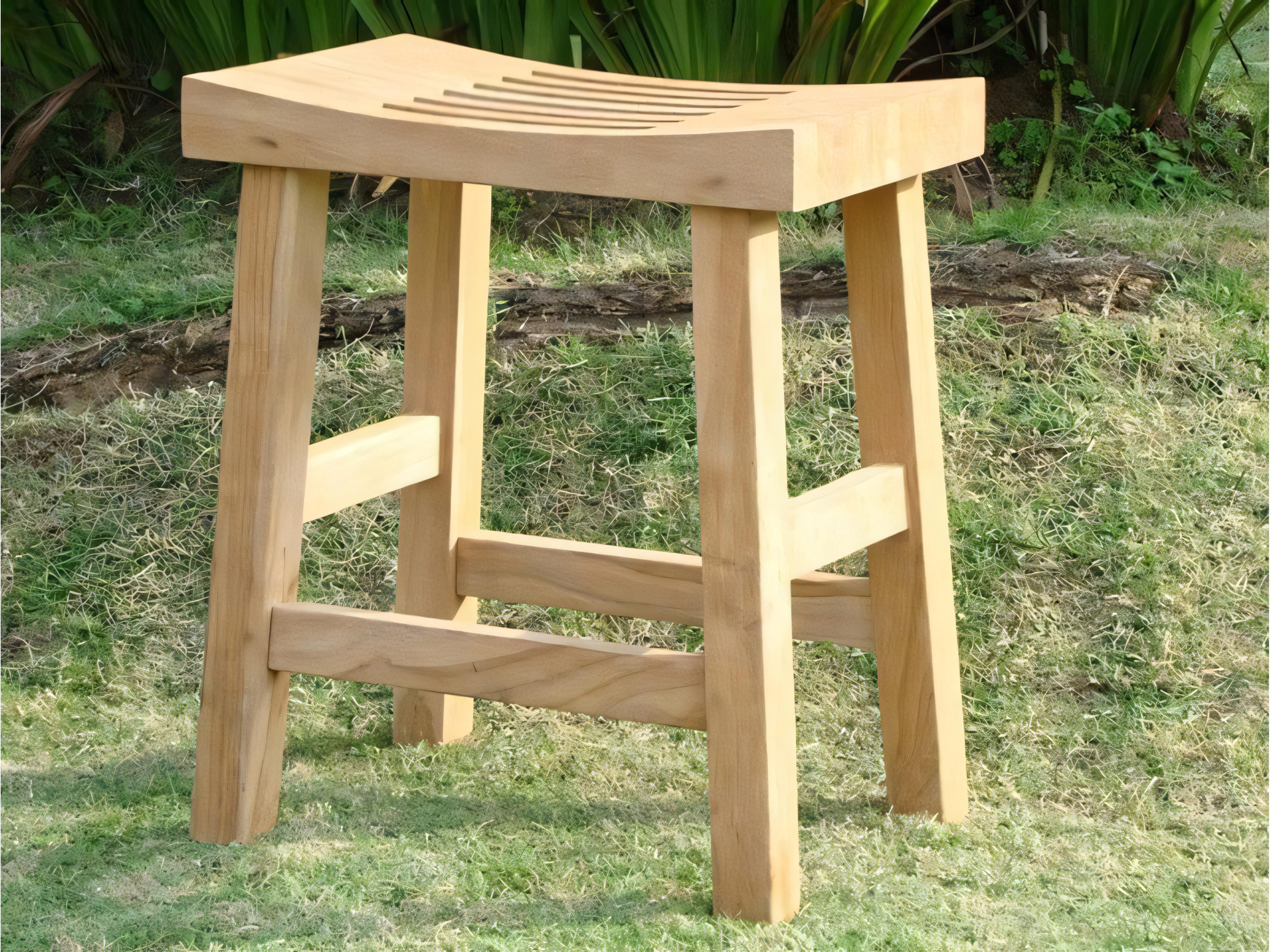 Teak Smith 16" Single Curved Seat Shower / Bath Room / Pool / Spa Stool Bench