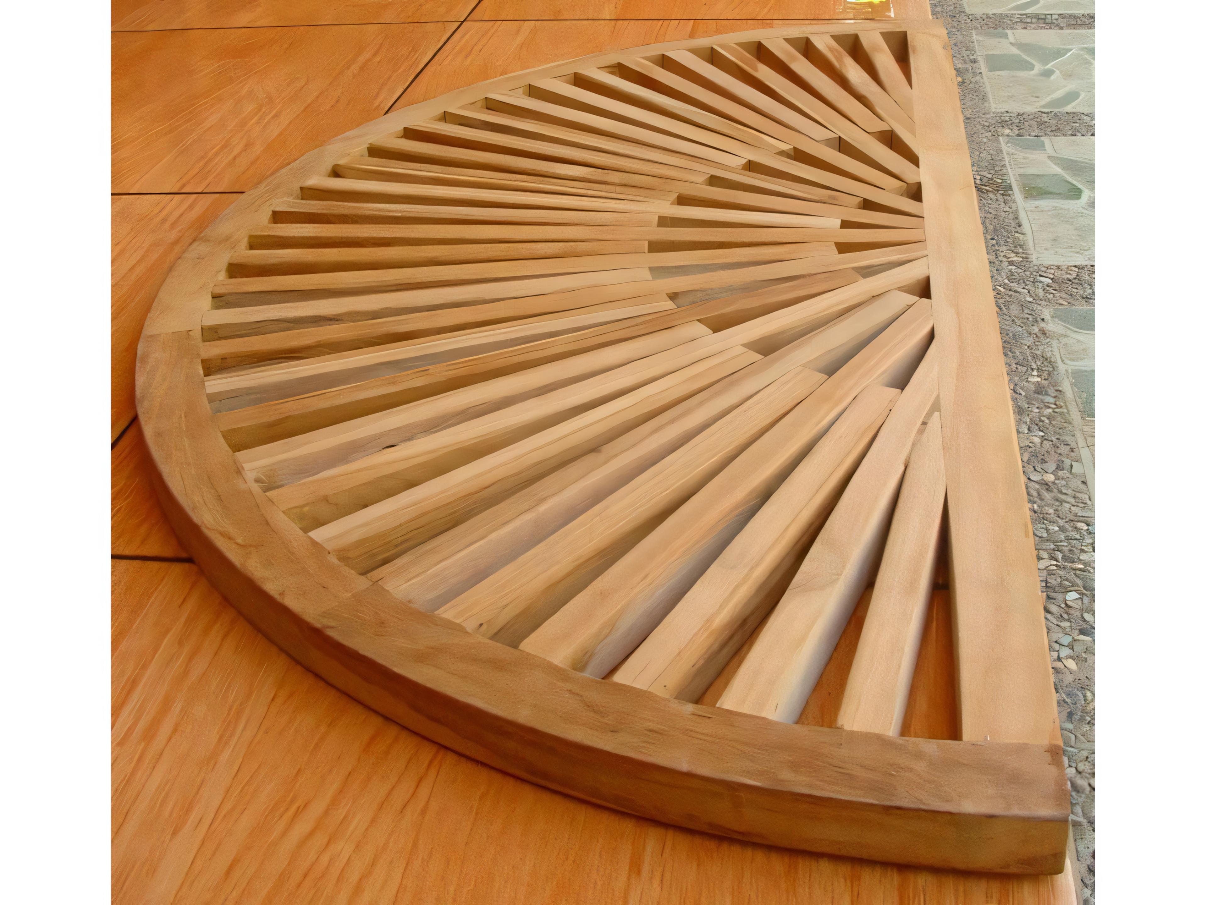 Teak Smith 34x17 Sun Burst Door / Shower/ Spa / Bath Floor Mat