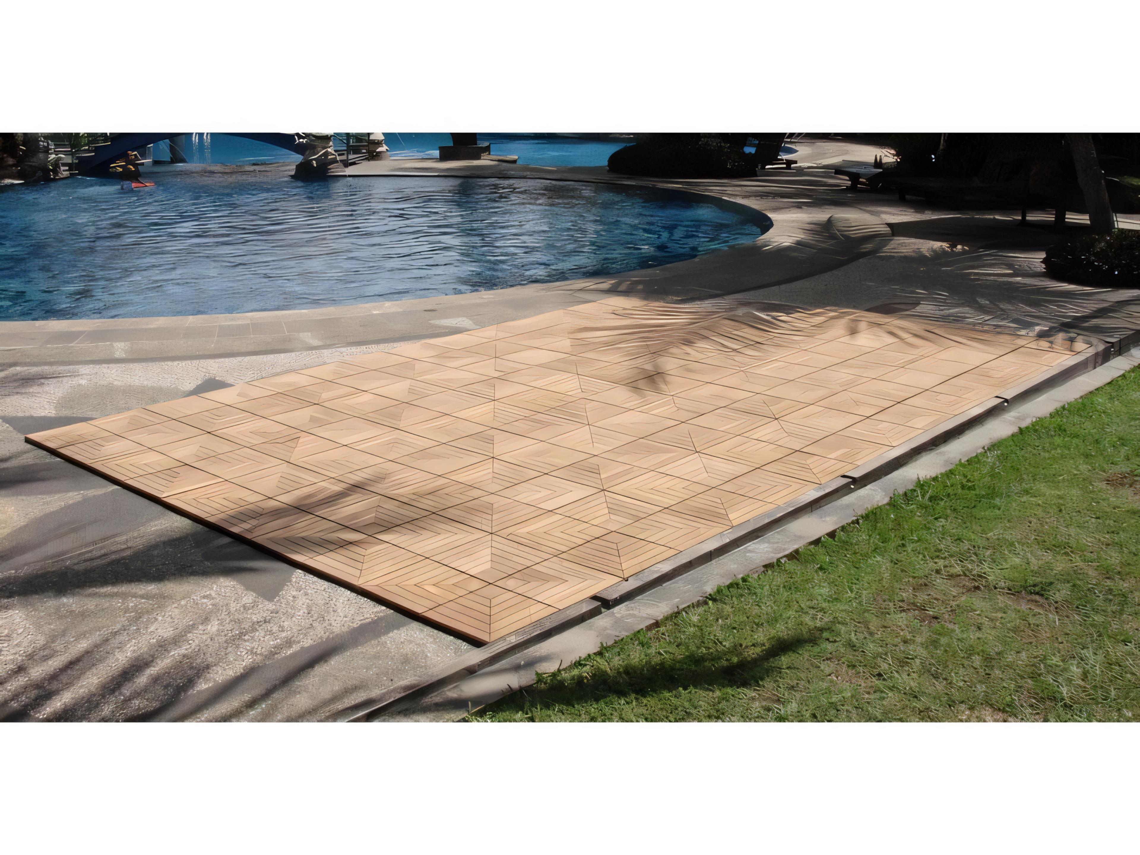 Teak Smith Grade-A Teak Wood 12x12 DIY Deck Interlocking 12 Tiles Box