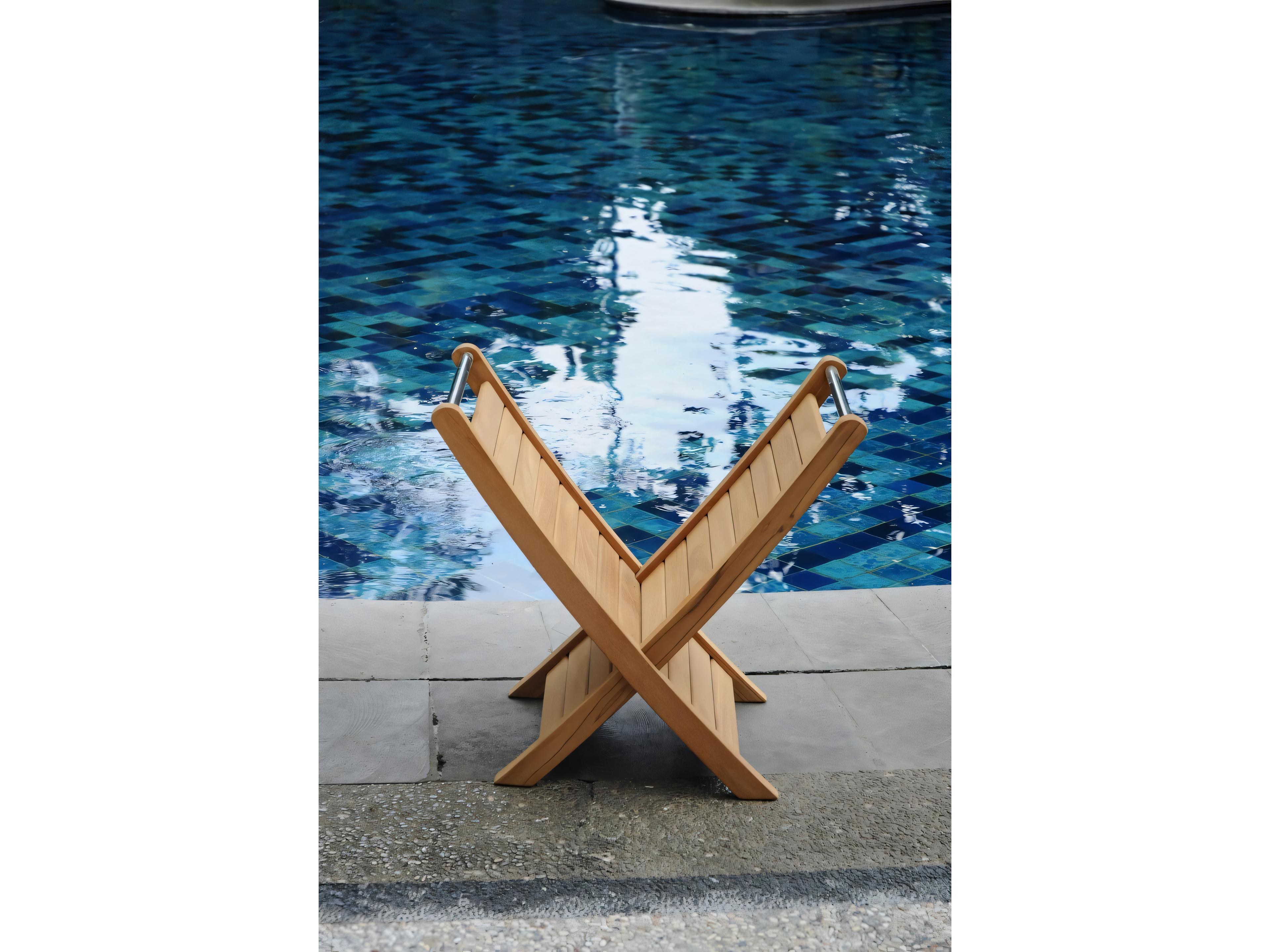 Teak Smith Magazine Rack / Bath Shower Spa Teak Towel holder Small