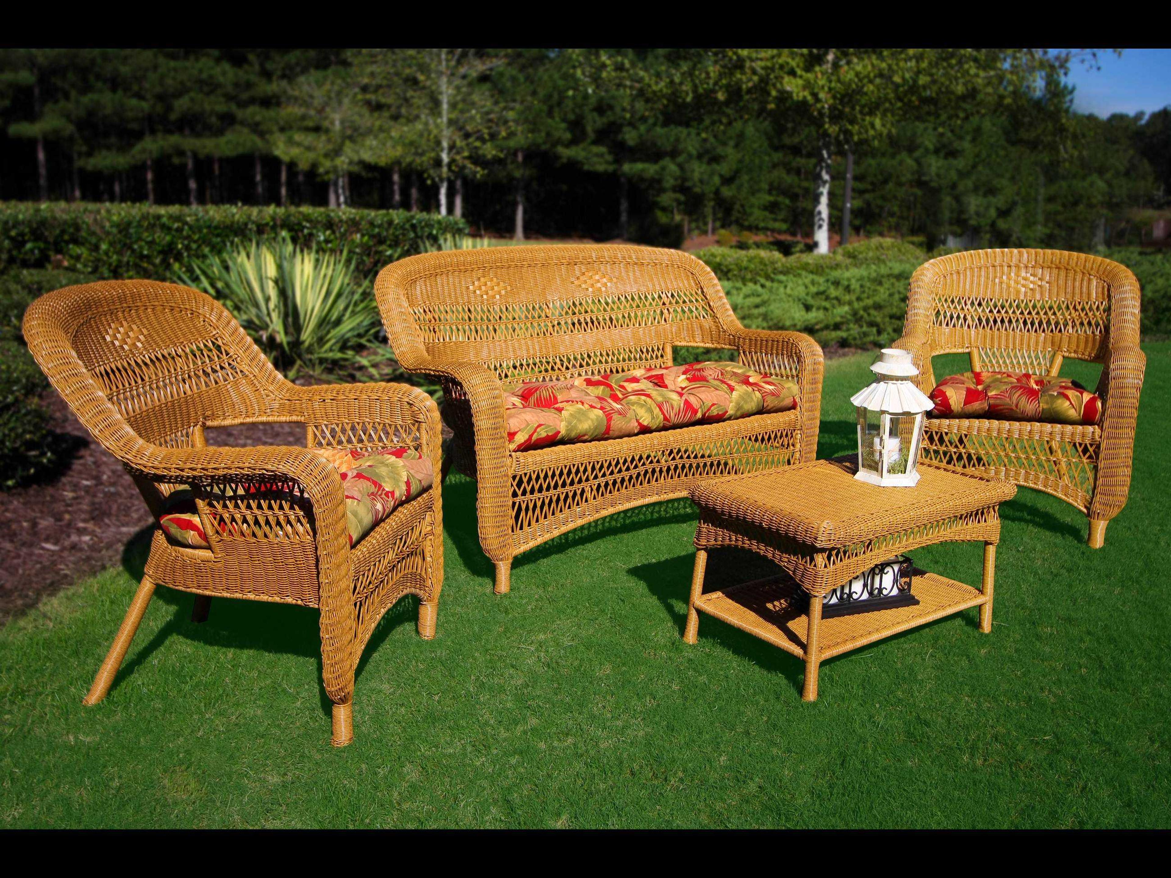 Tortuga Portside Wicker Southwest Amber 4 Piece Seating Set