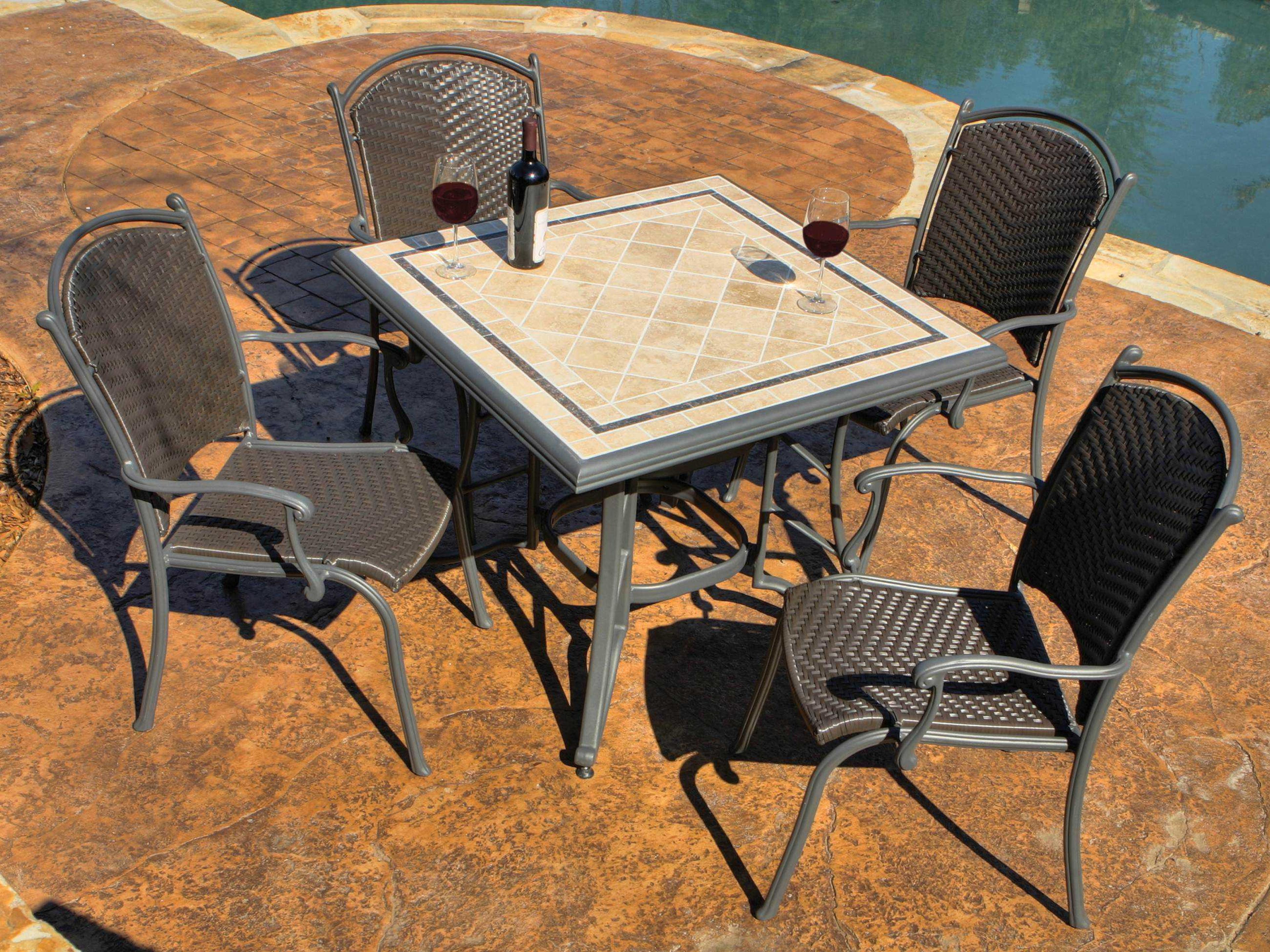 Tortuga Tuscan Lorne Wicker 5 Piece Outdoor Patio Dining Set