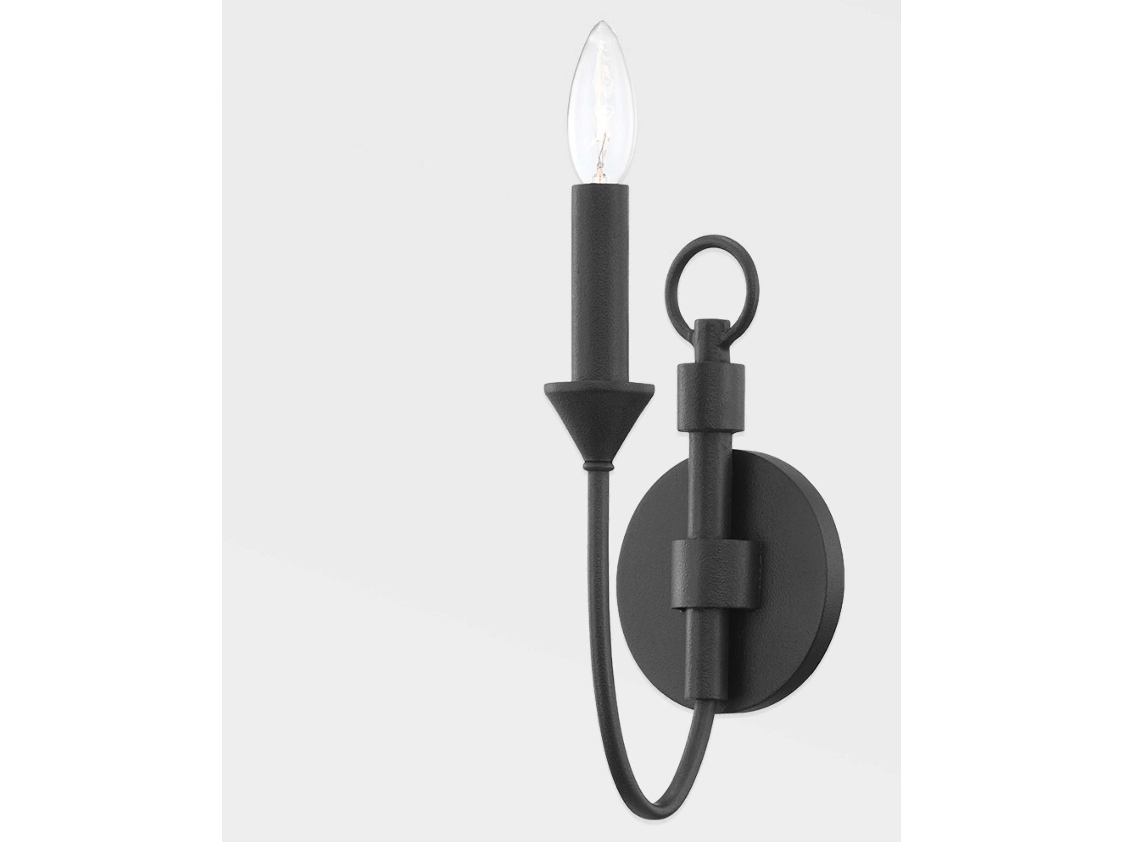 Troy Lighting Cate 1-Light Forged Iron Black Wall Sconce