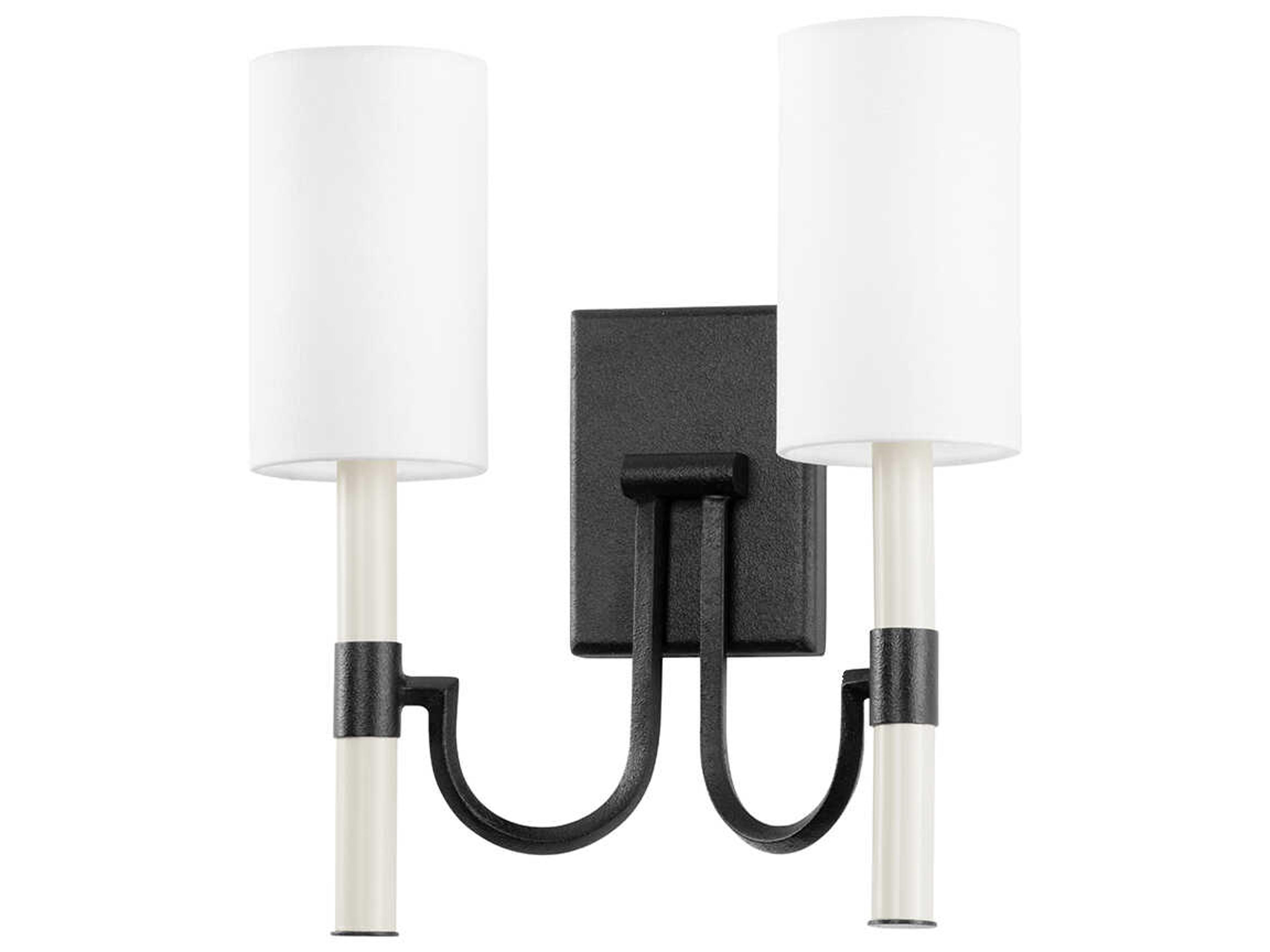 Troy Lighting Gustine 2-Light Forged Iron Black Wall Sconce