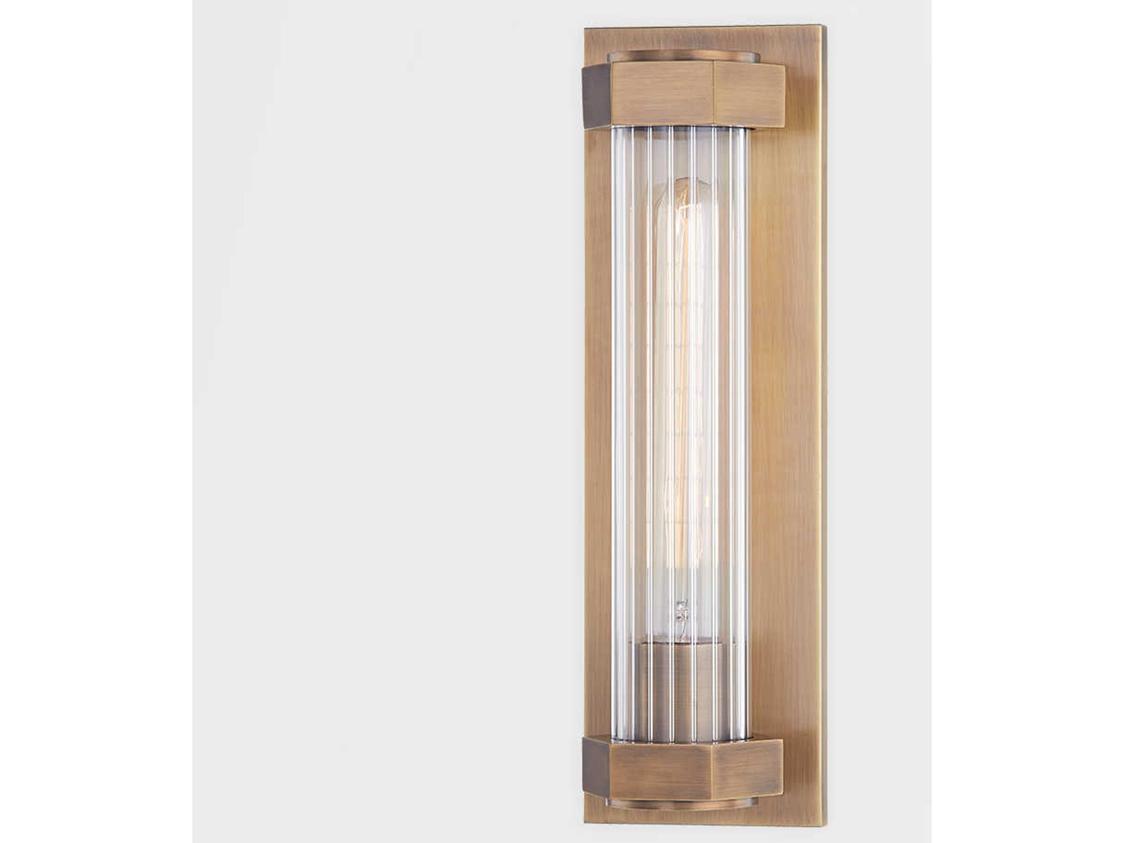 Troy Lighting Godfrey 1-Light Brass Glass Wall Sconce