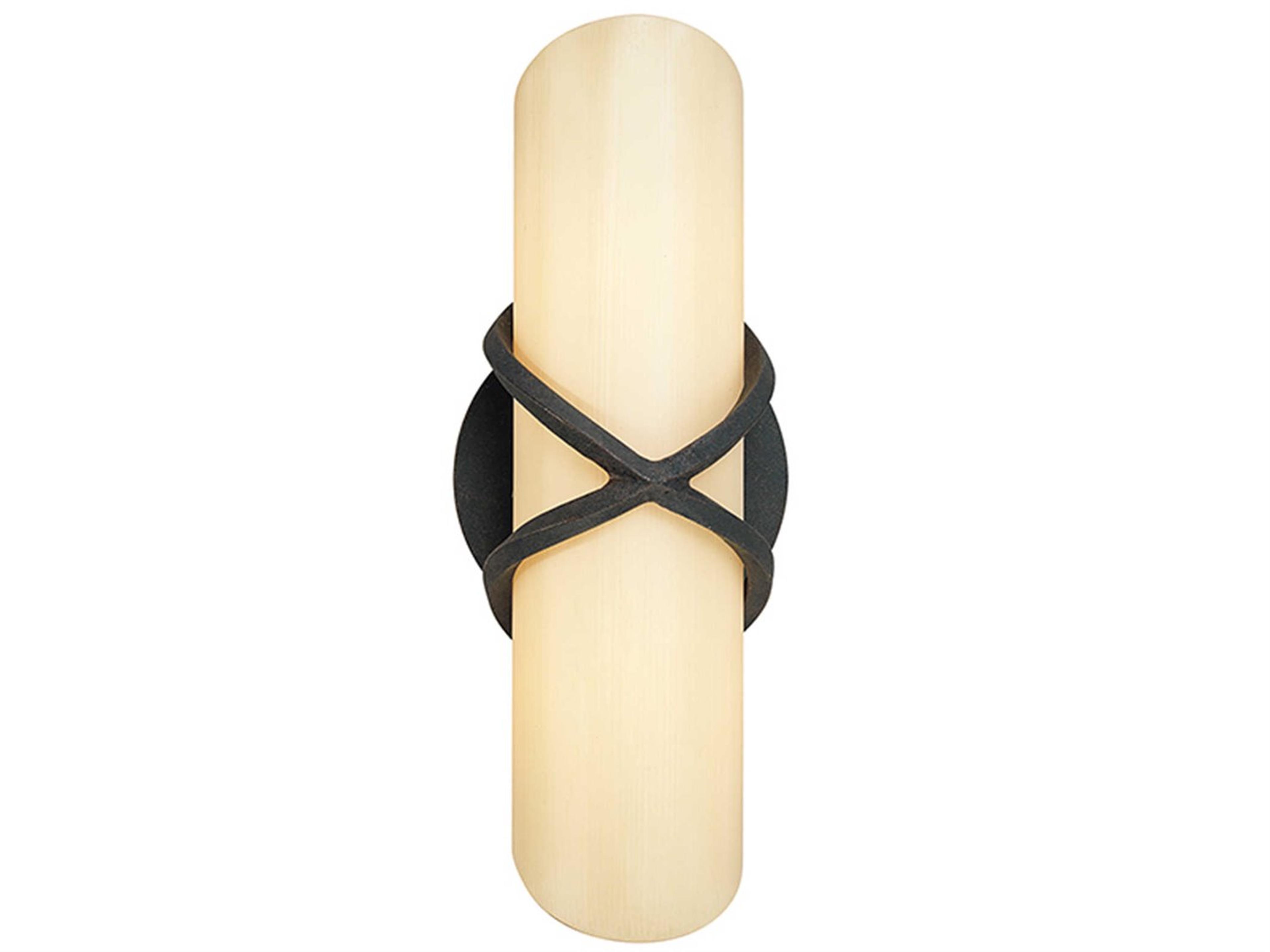 Roxbury 2-Light French Iron Black Glass Vanity Light