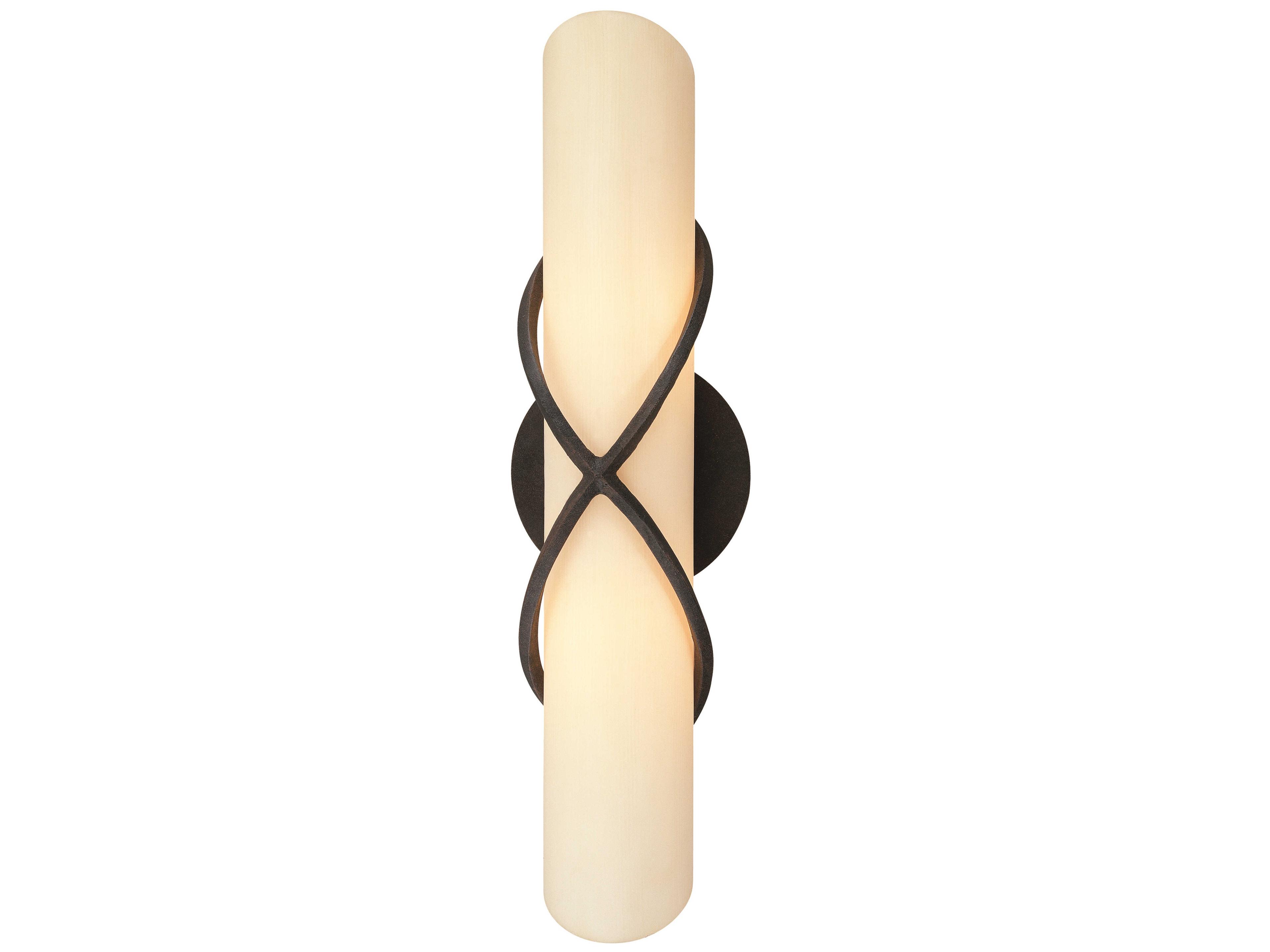 Troy Lighting Roxbury 2-Light French Iron Black Glass Wall Sconce