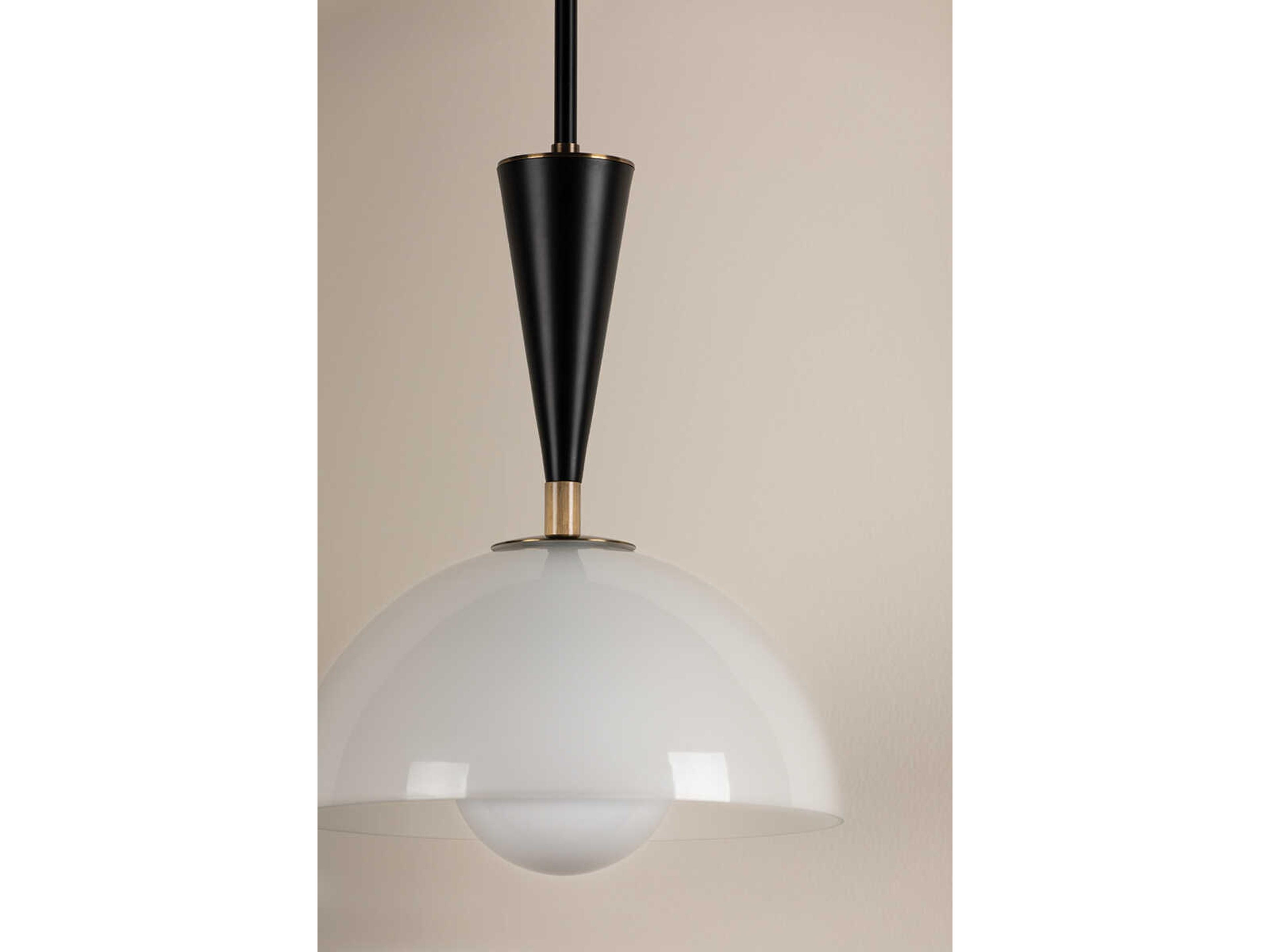 Troy Lighting Payson 1-Light Patina Brass Black Glass Wall Sconce