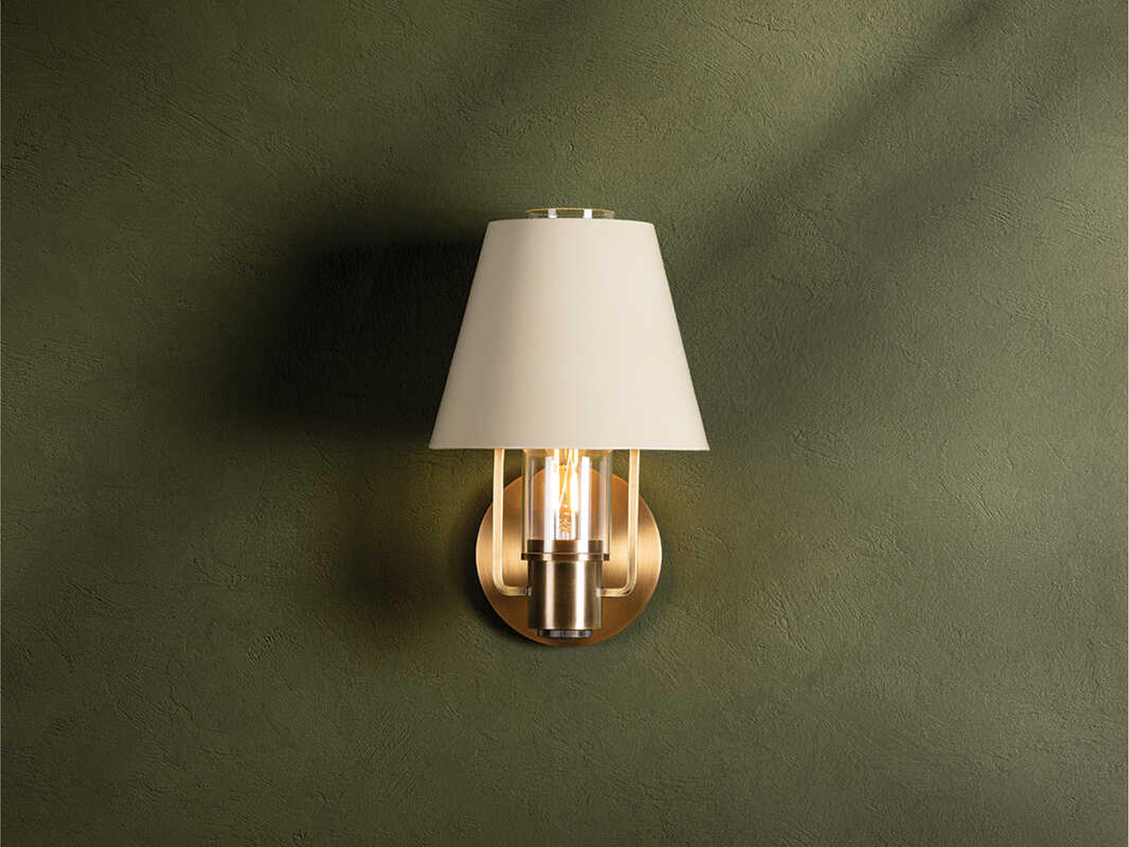 Troy Lighting Kindle 1-Light Patina Brass Glass Wall Sconce