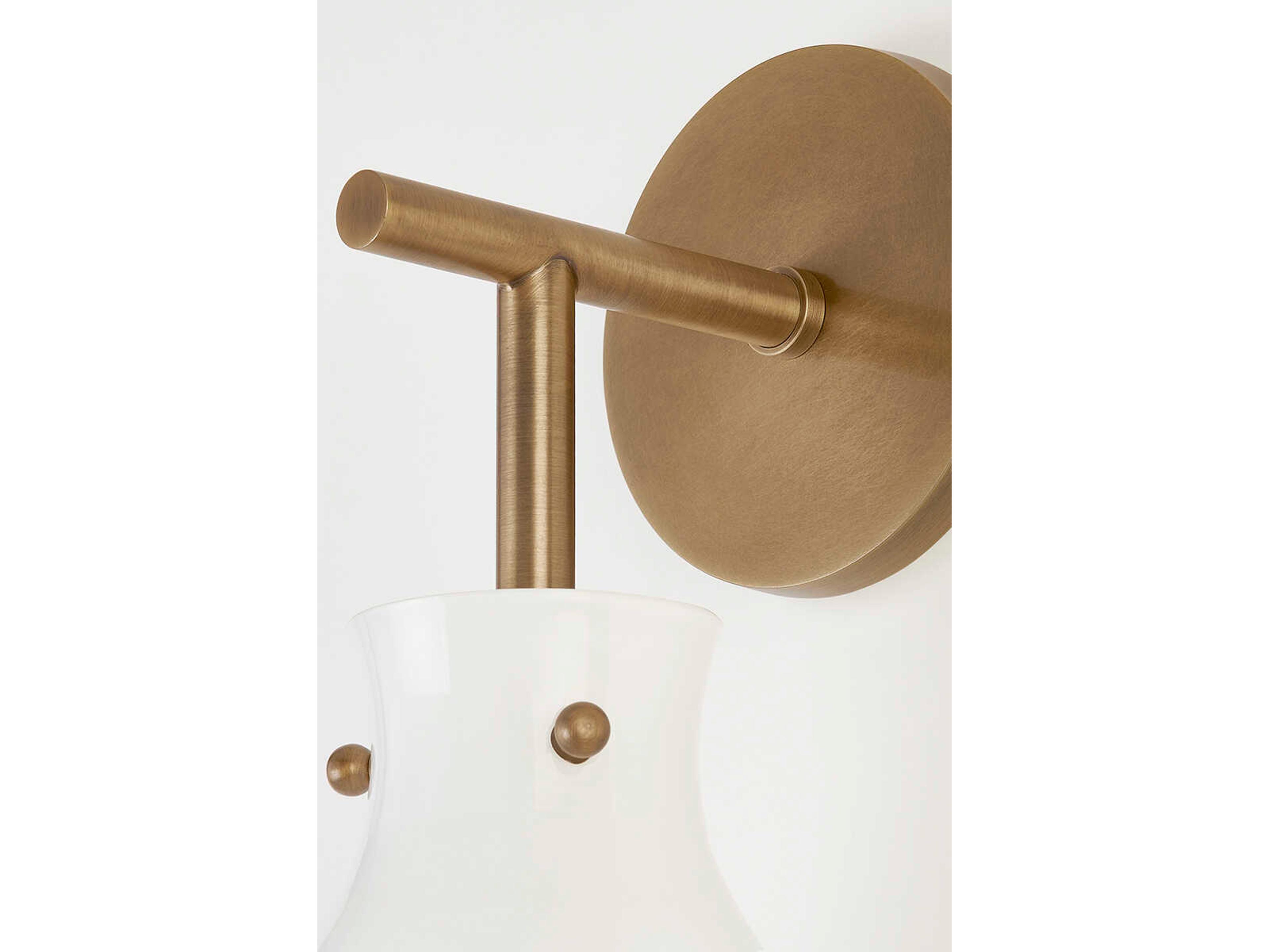 Troy Lighting Geyser 1-Light Patina Brass Glass Wall Sconce