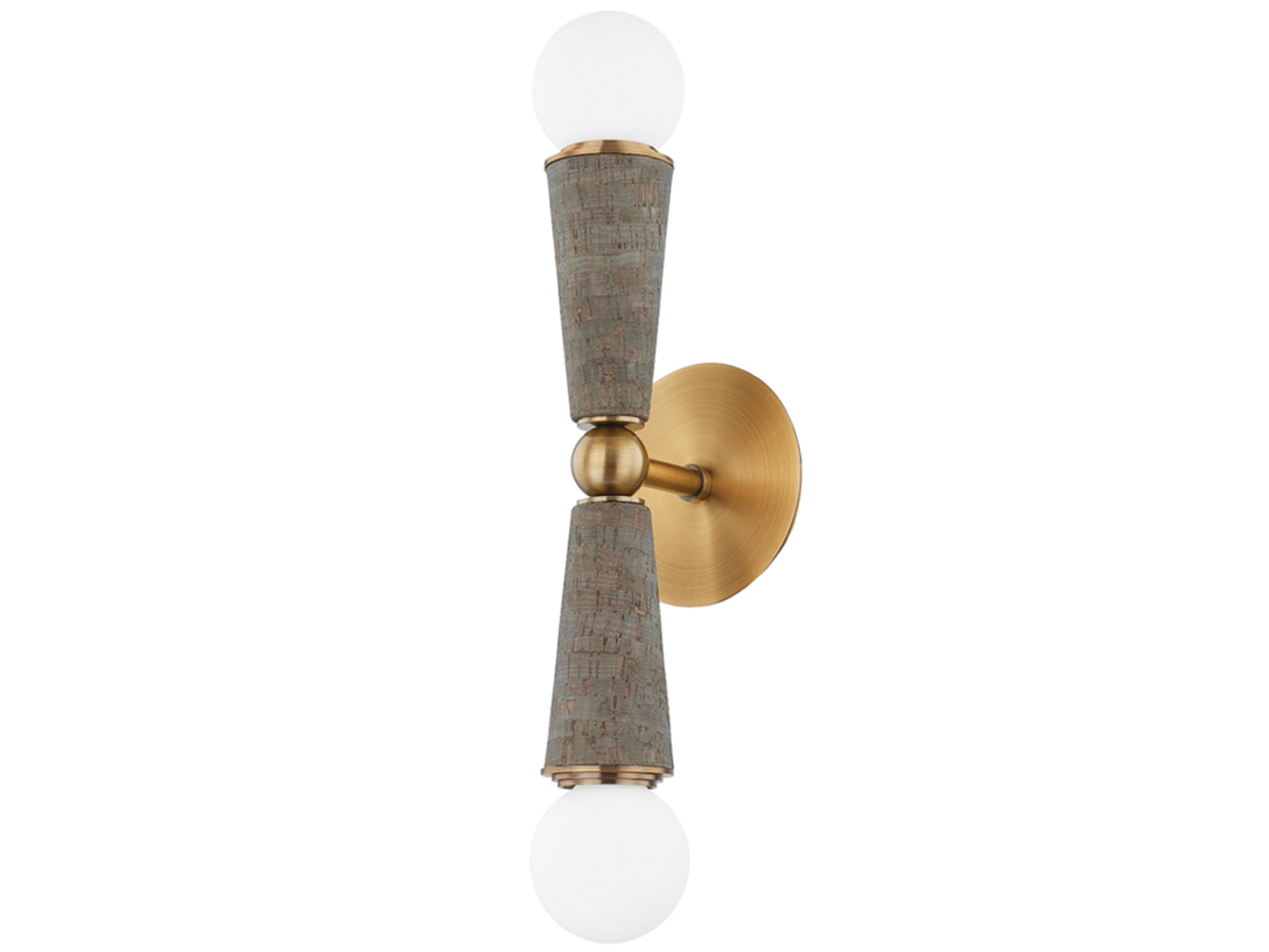 Dax 2-Light Patina Brass Wall Sconce