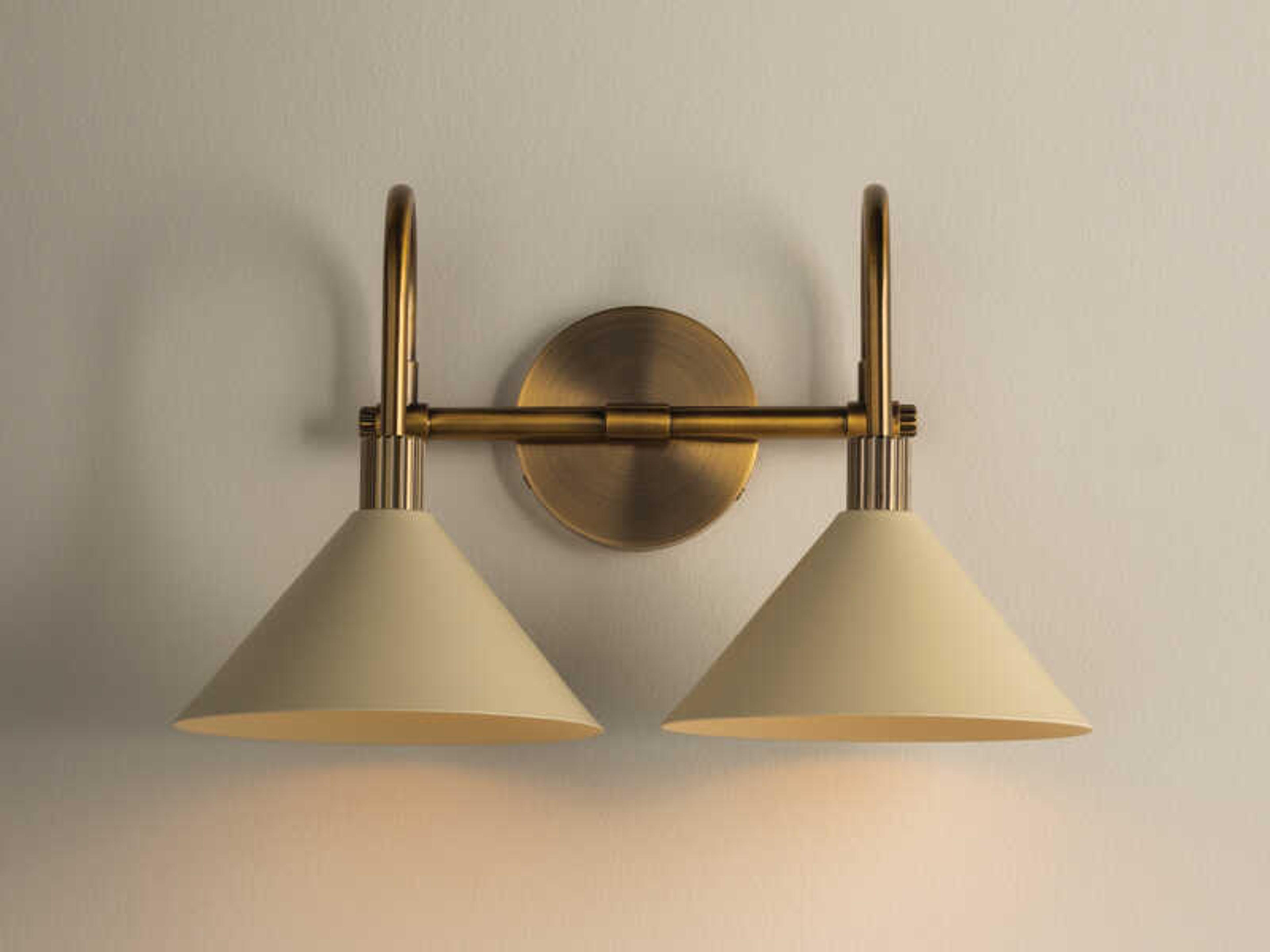 Troy Lighting Jovani 2-Light Patina Brass Soft Sand Vanity Light