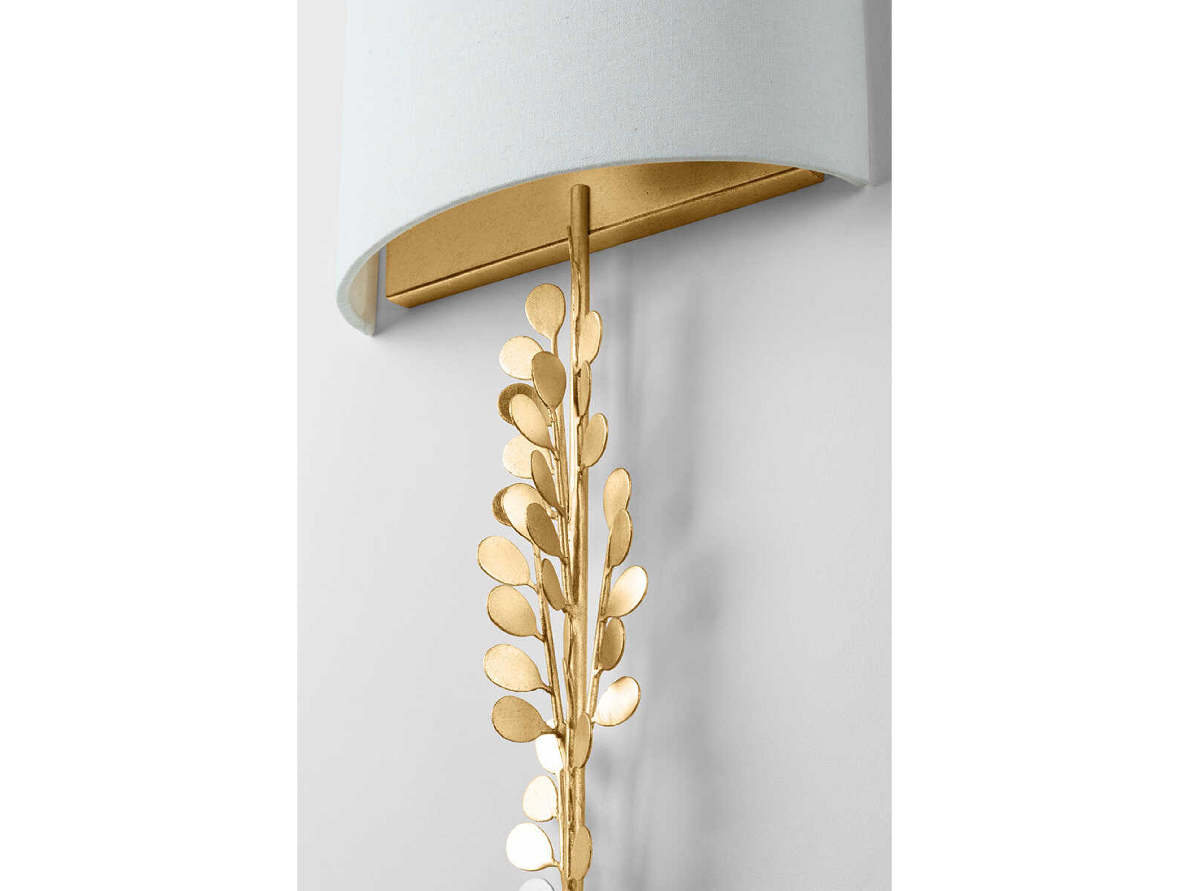 Troy Lighting Adrienne 2-Light Vintage Gold Leaf Wall Sconce