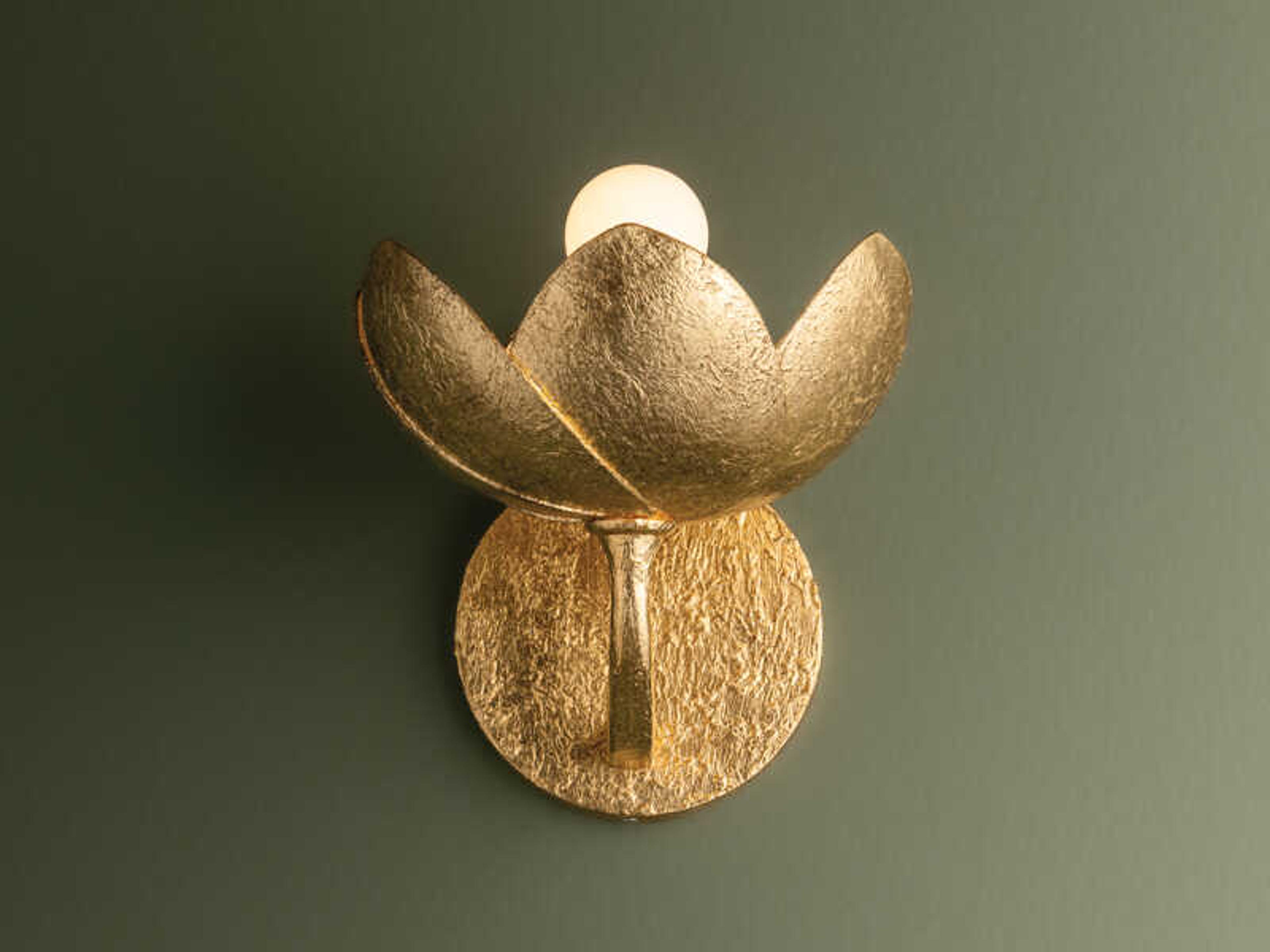 Troy Lighting Arcata 1-Light Vintage Gold Leaf Wall Sconce