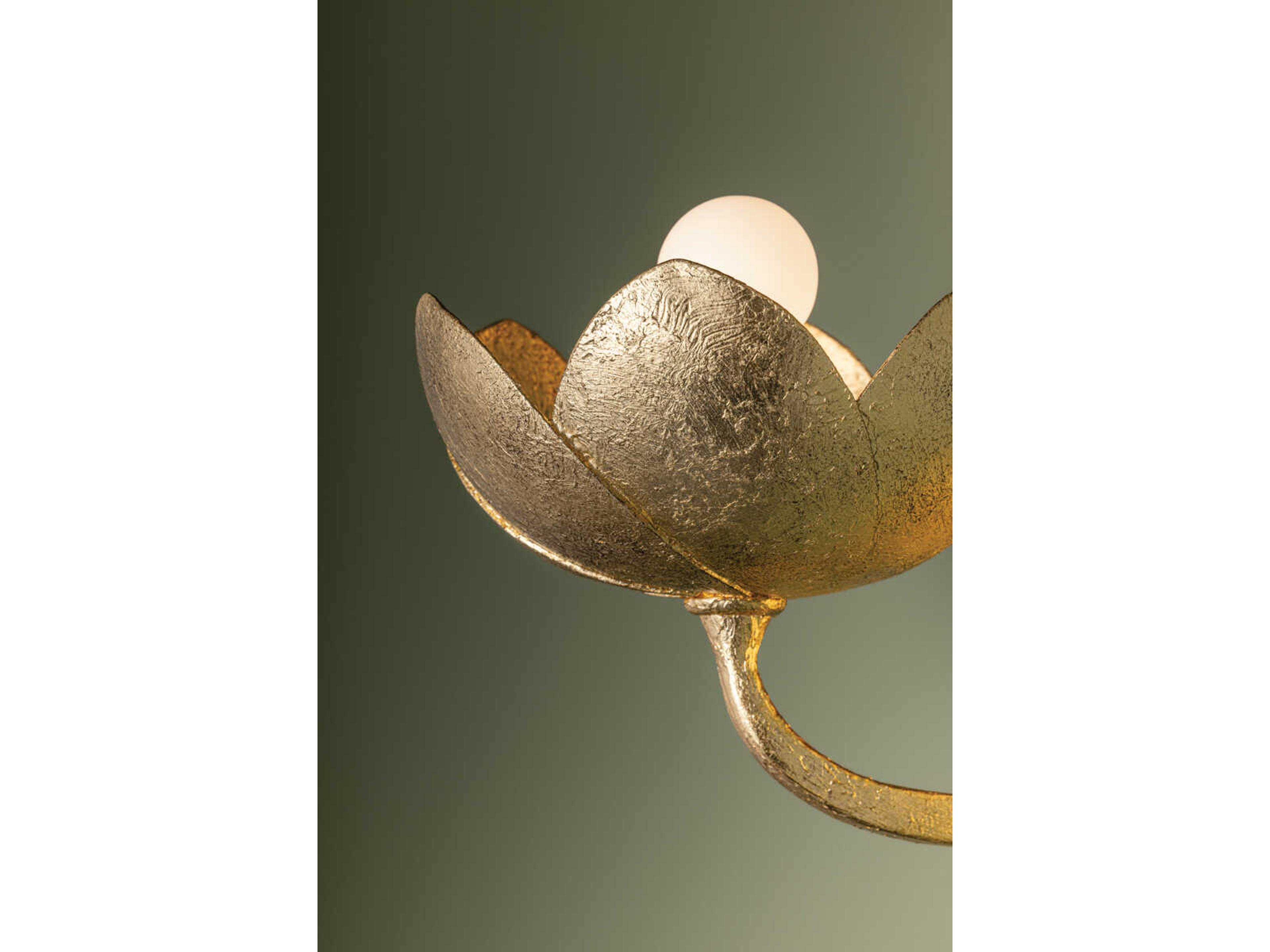 Troy Lighting Arcata 1-Light Vintage Gold Leaf Wall Sconce