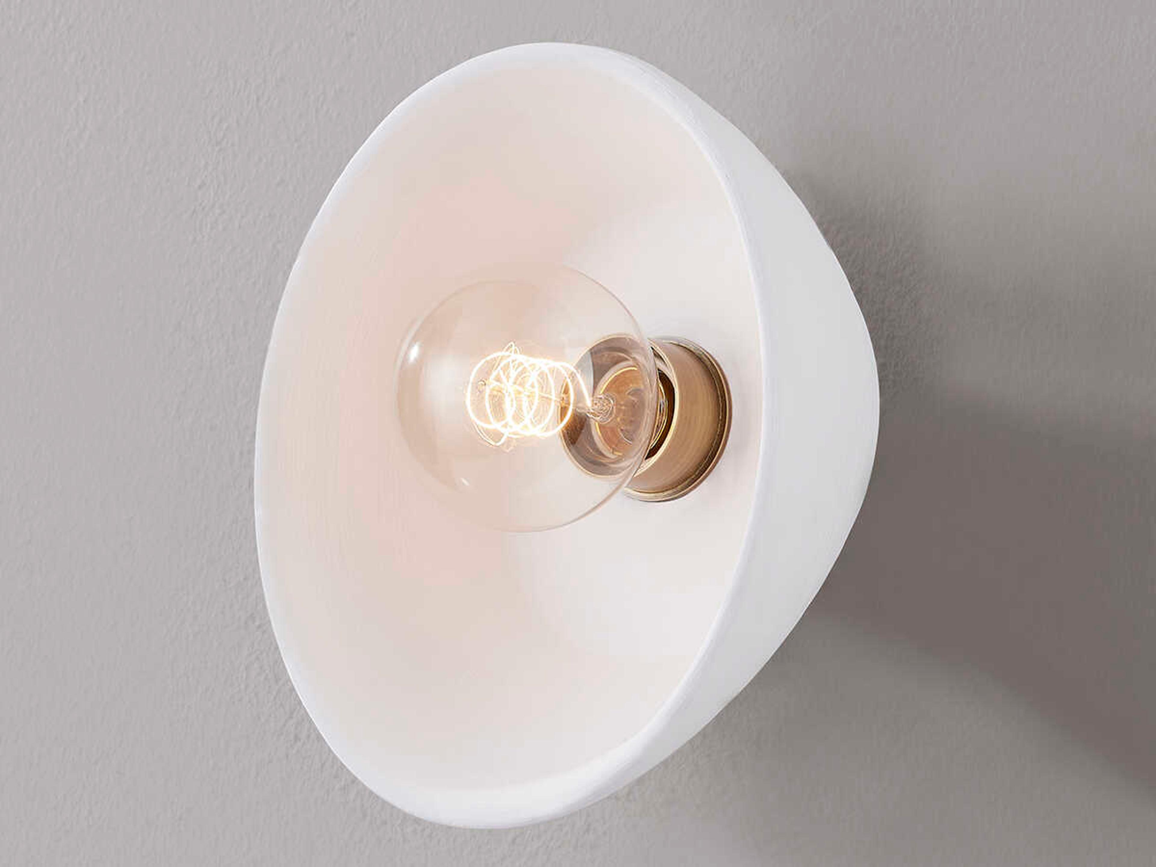 Troy Lighting Moraga 1-Light Patina Brass White Wall Sconce