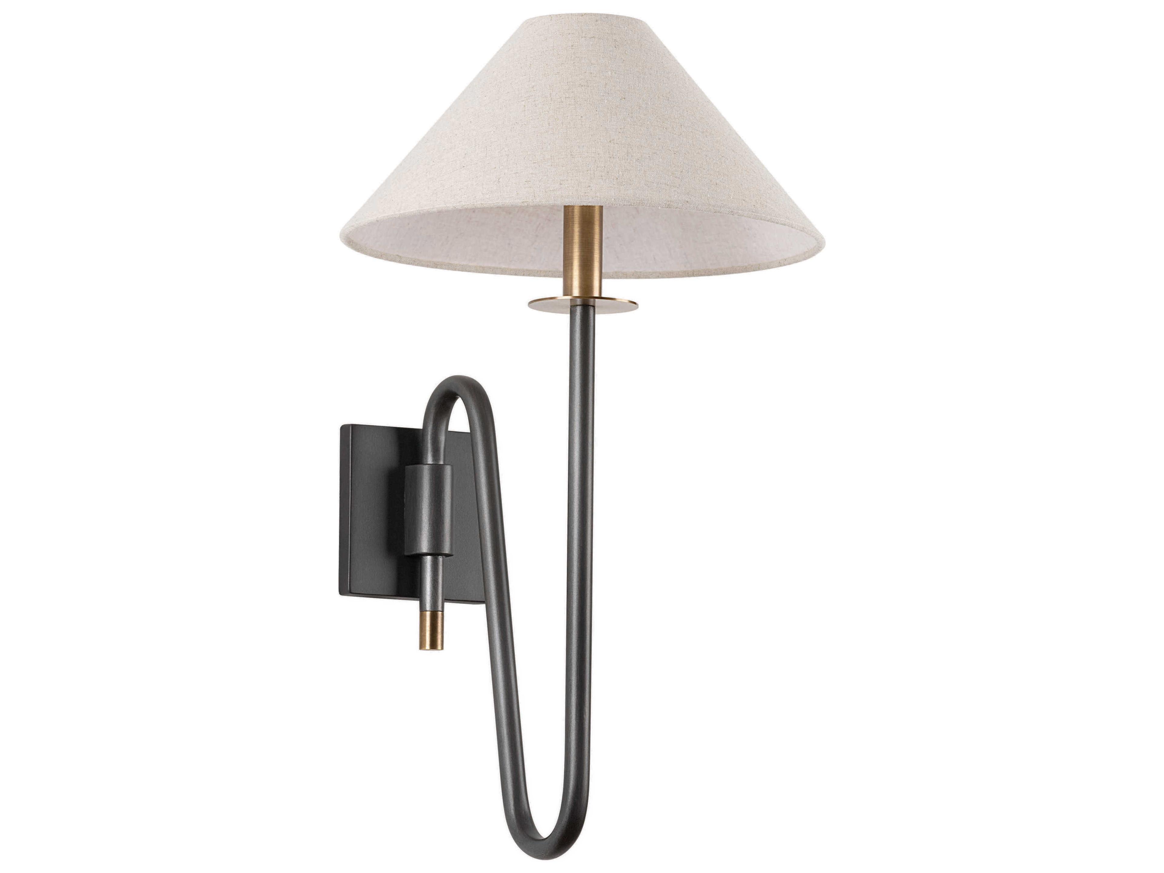 Troy Lighting Mateo 1-Light Patina Brass Graphite Wall Sconce