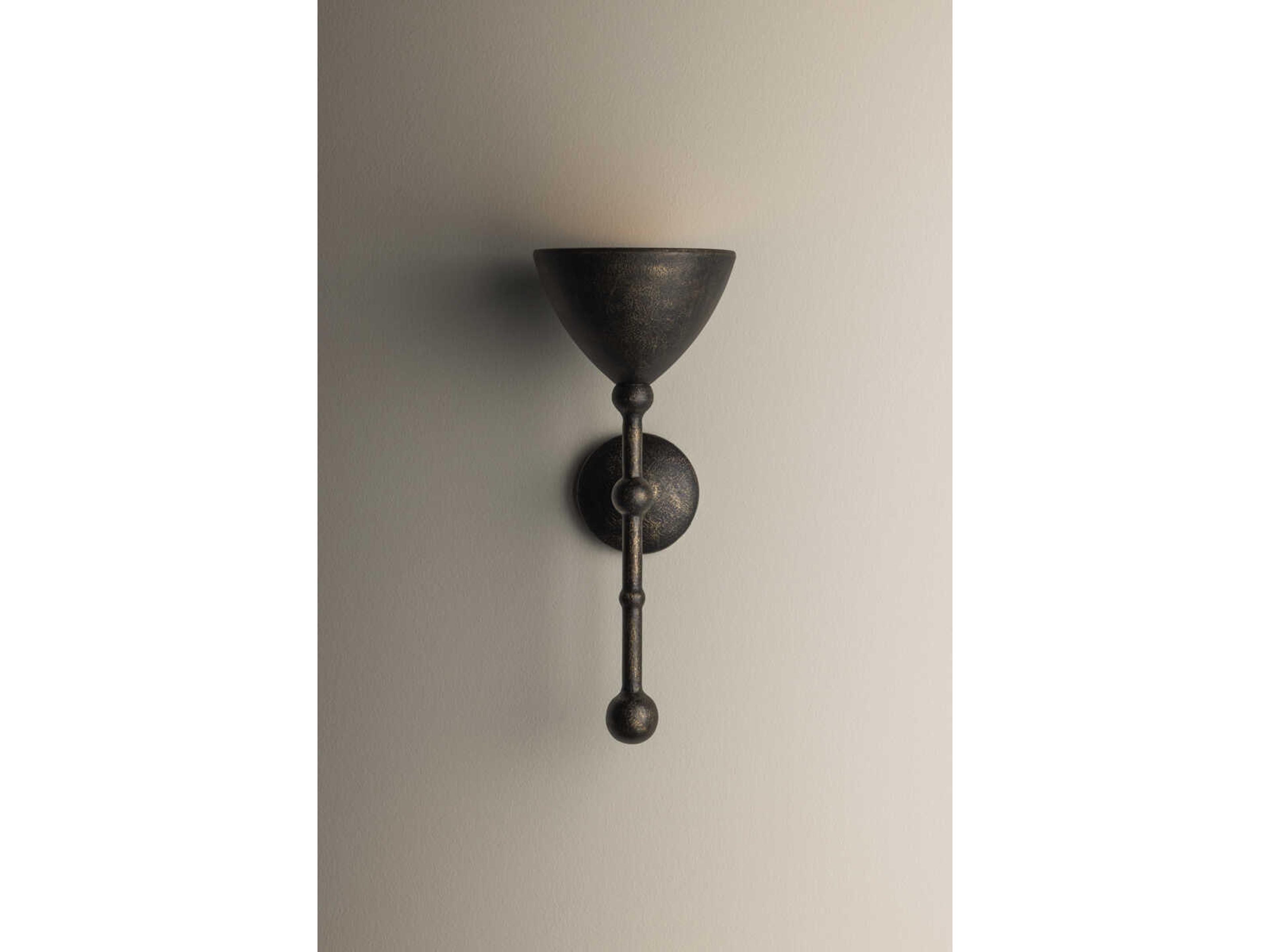 Troy Lighting Vishal 1-Light Black Patina Gold Wall Sconce