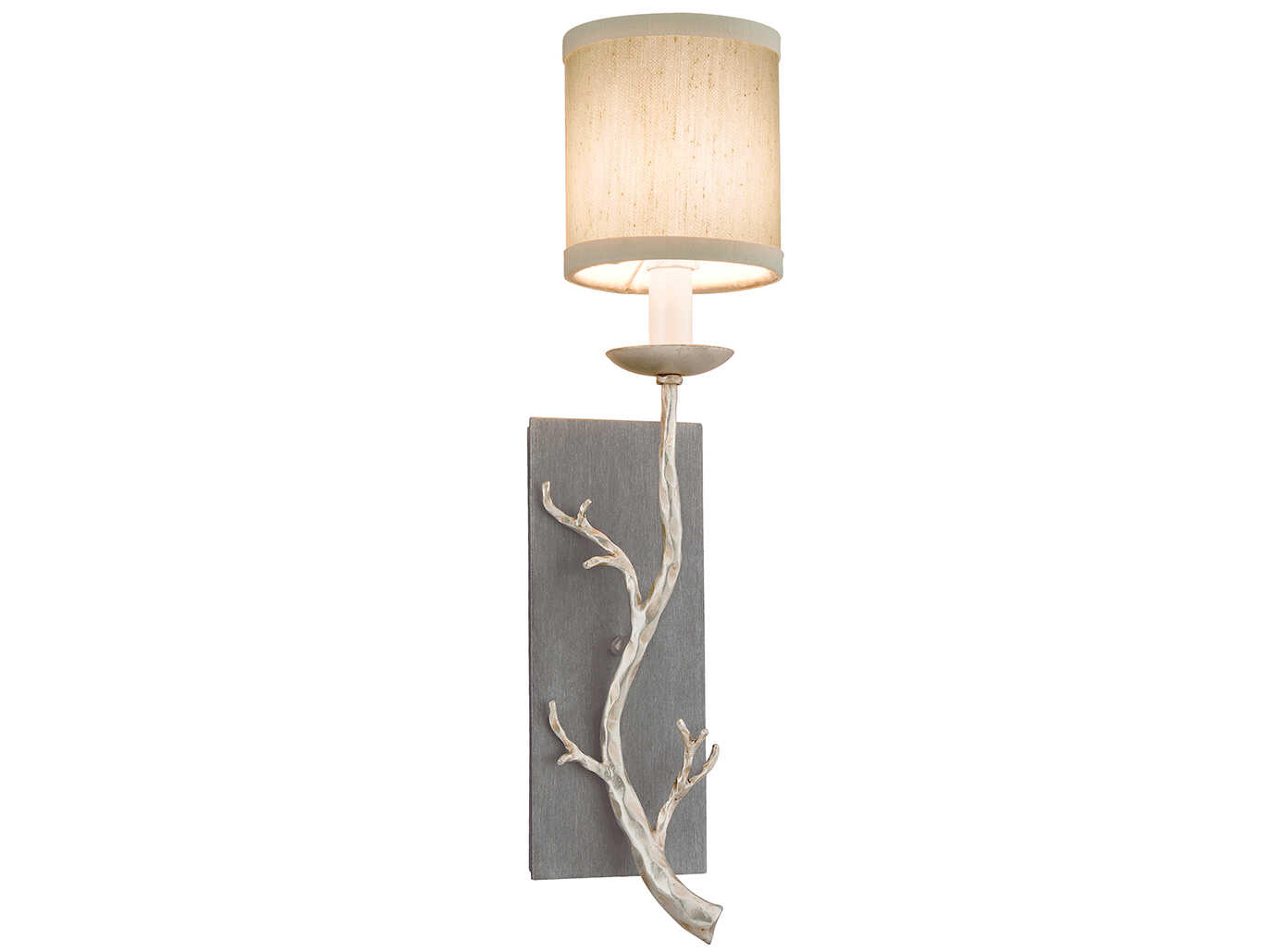 Troy Lighting Adirondack 1-Light Graphite And Silver Leaf Gray Wall Sconce