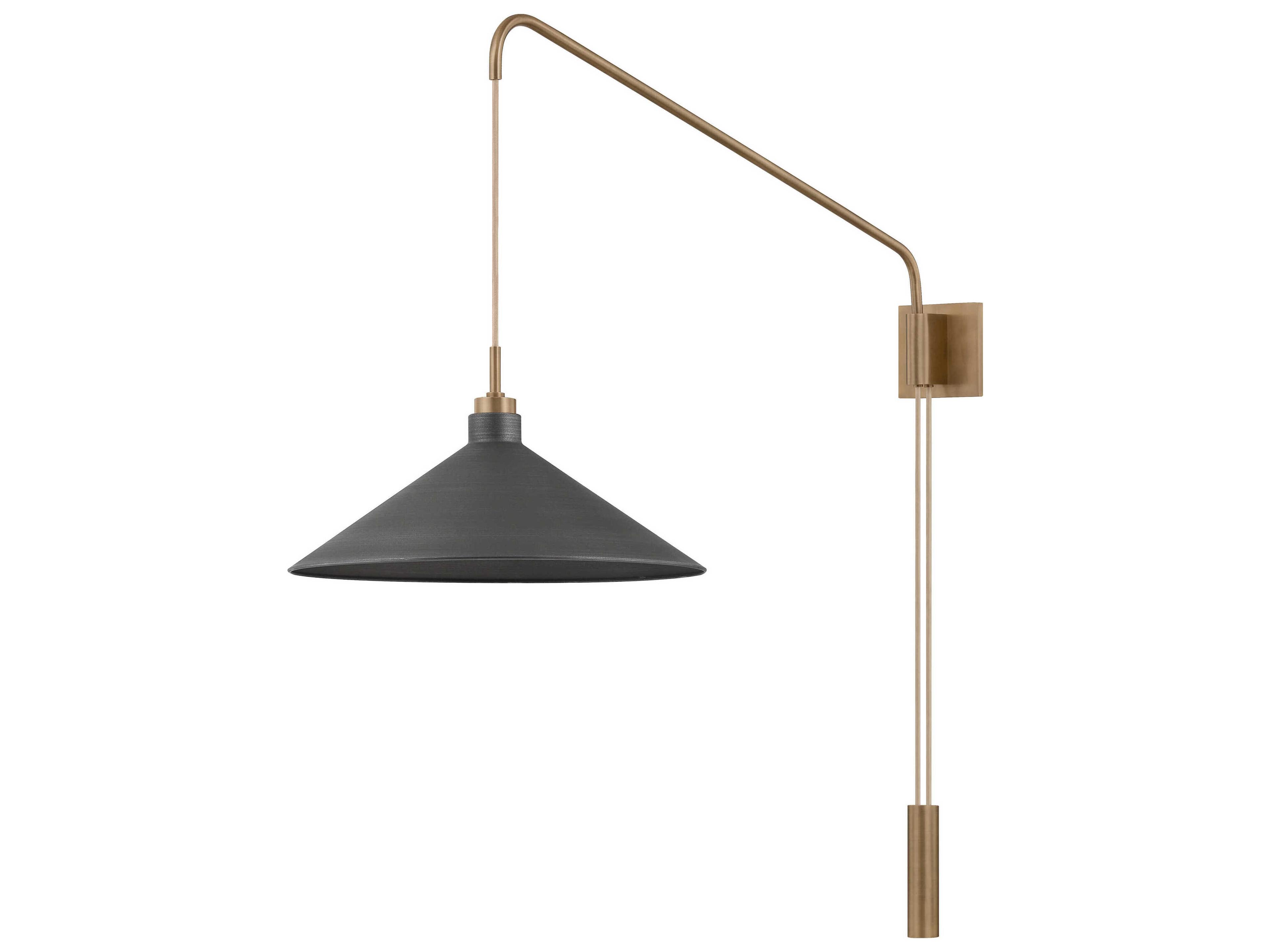 Conor 1-Light Patina Brass Graphite Swing Wall Sconce