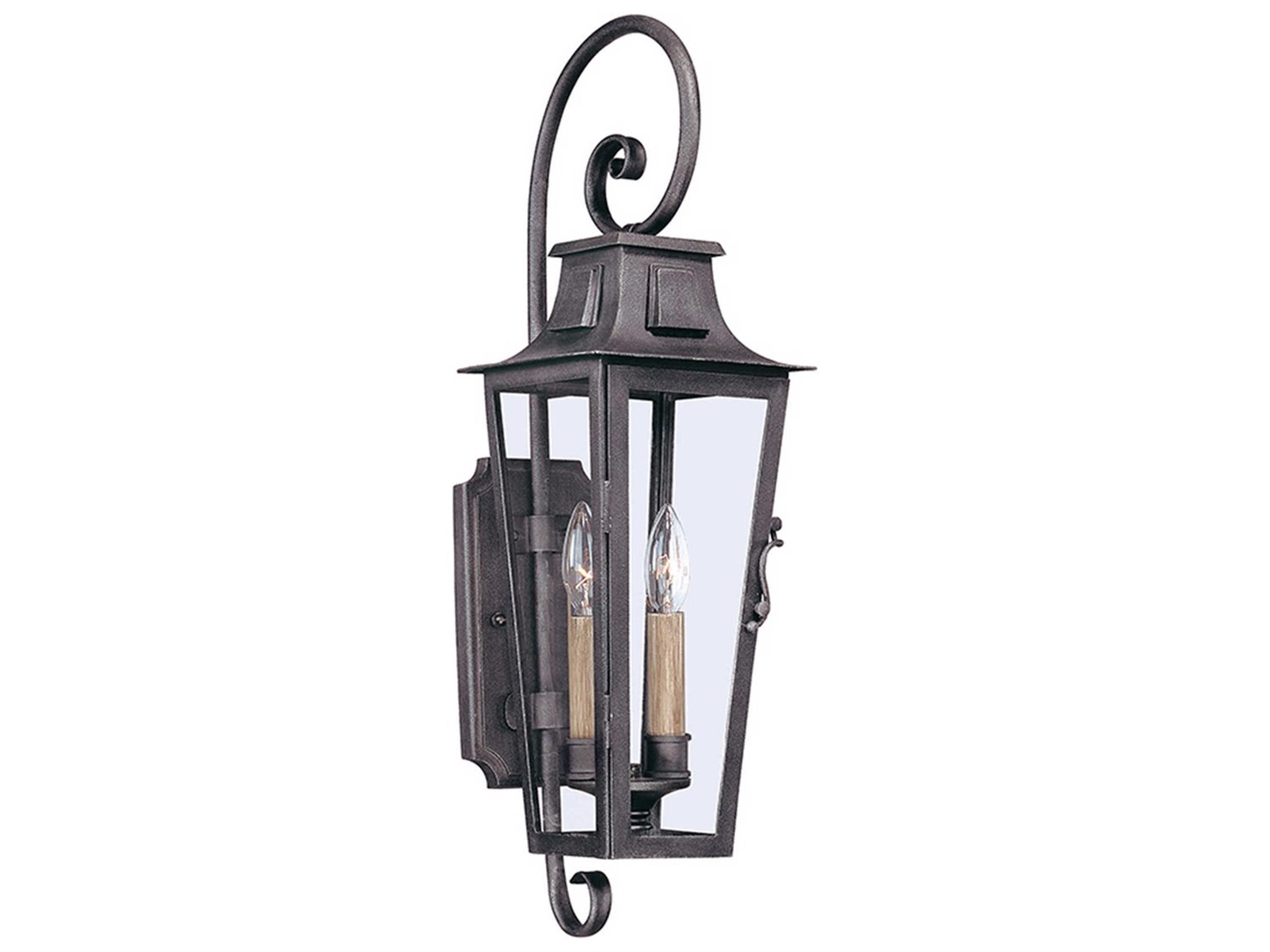 French Quarter 2 Light Outdoor Wall Sconce Aged Pewter