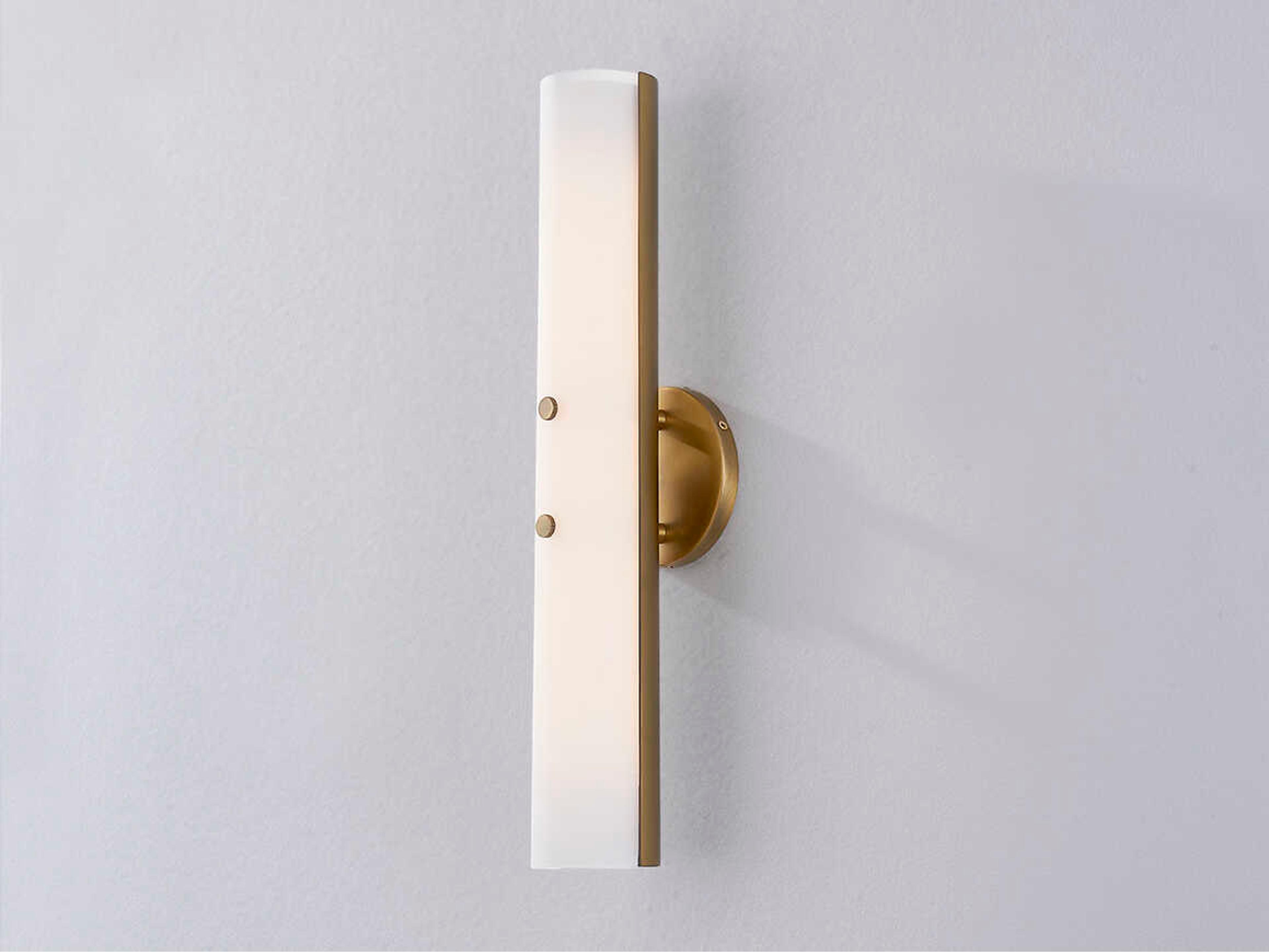 Troy Lighting Titus 1-Light Patina Brass Glass LED Wall Sconce