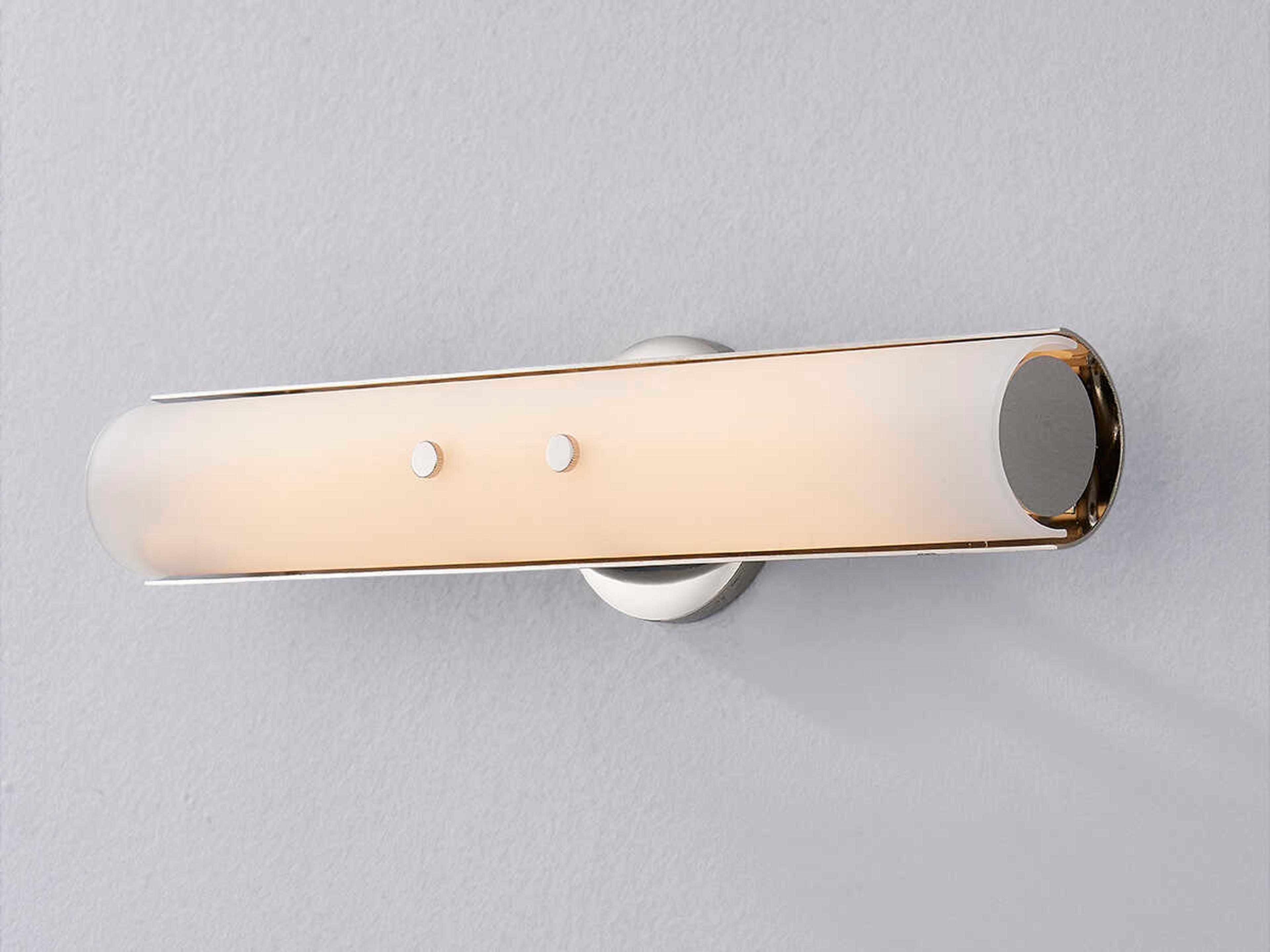 Troy Lighting Titus 1-Light Polished Nickel Glass LED Wall Sconce