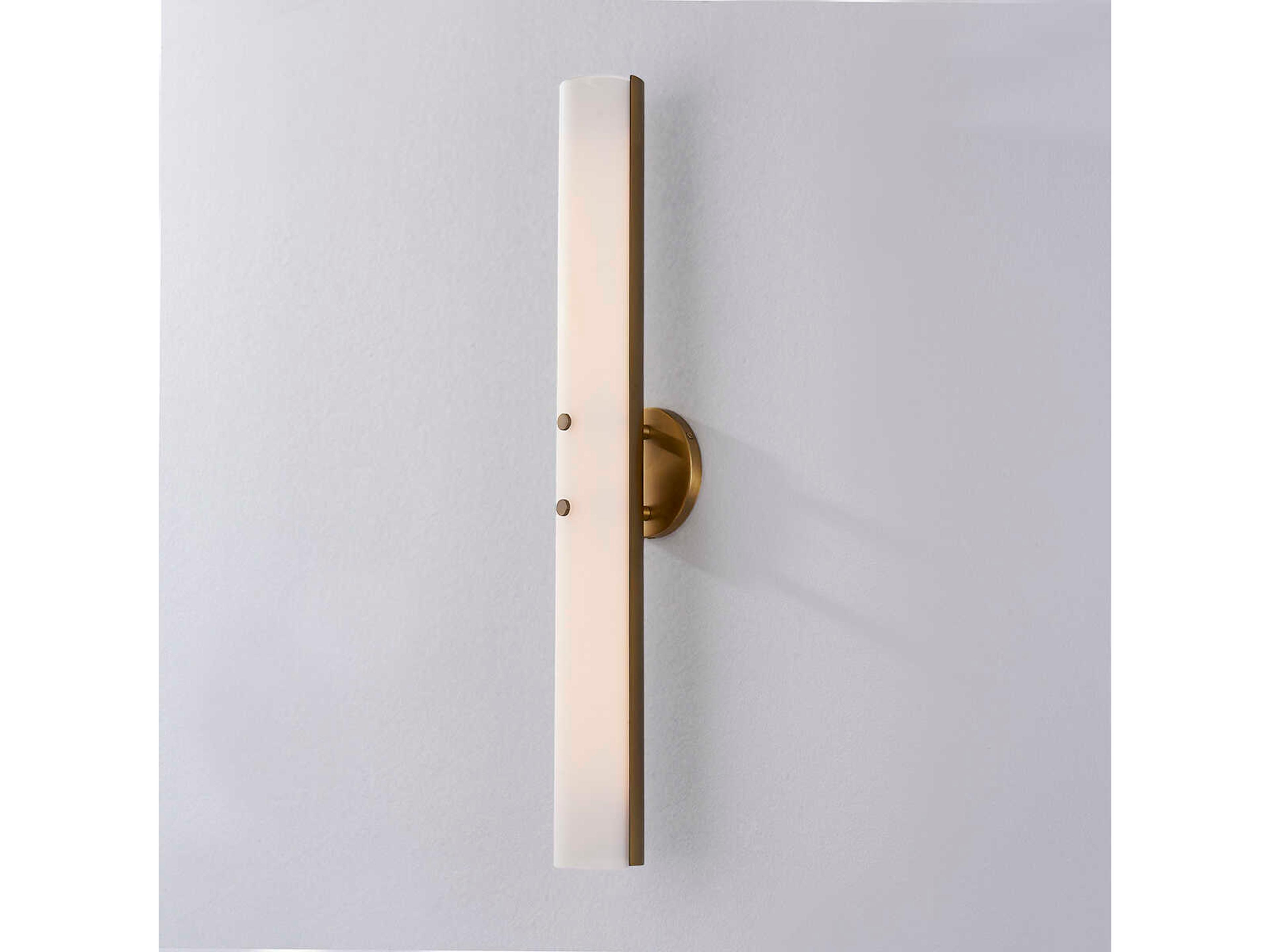 Troy Lighting Titus 1-Light Patina Brass Glass LED Wall Sconce