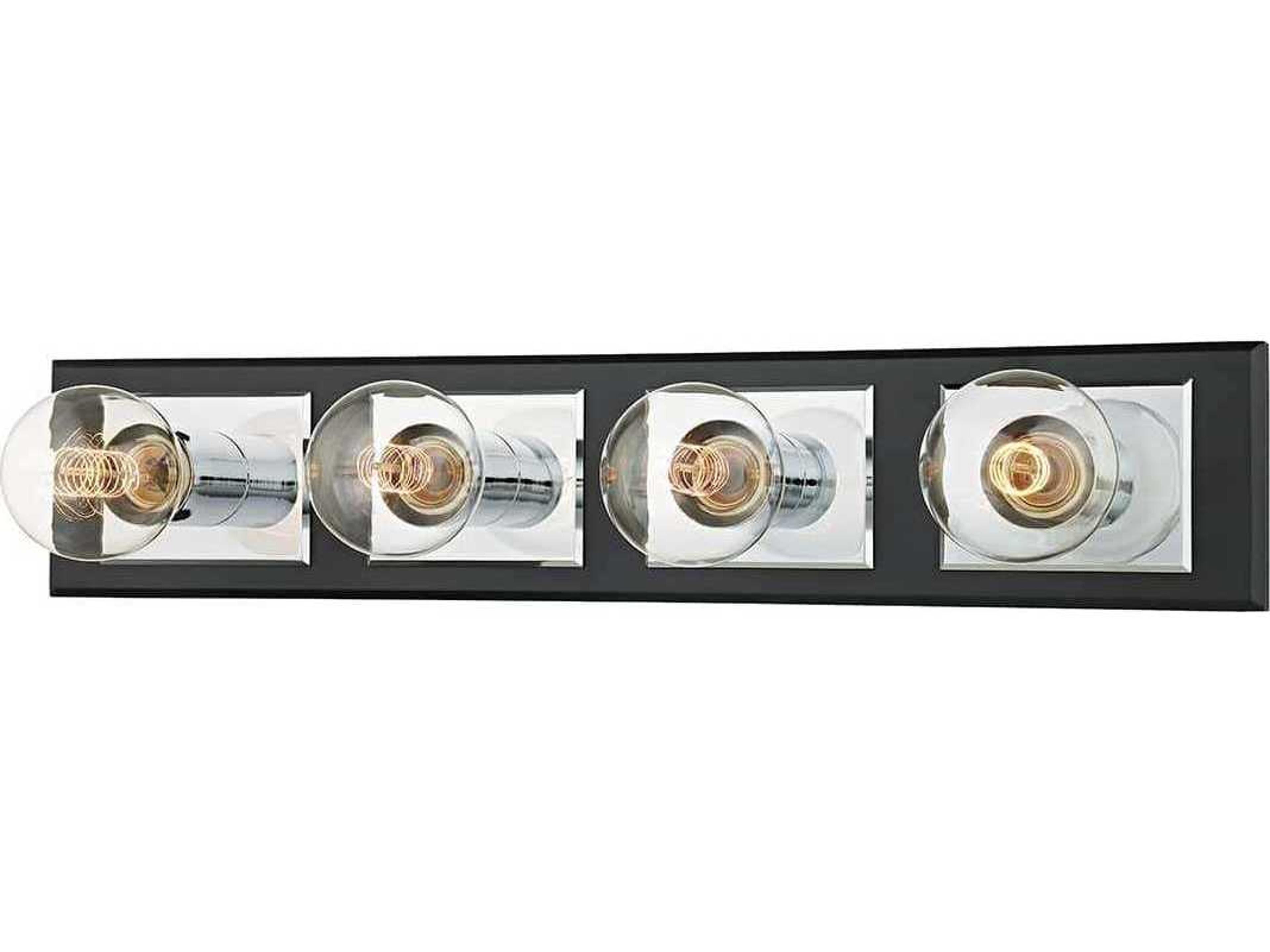 Runyan 4-Light Silver Black Vanity Light