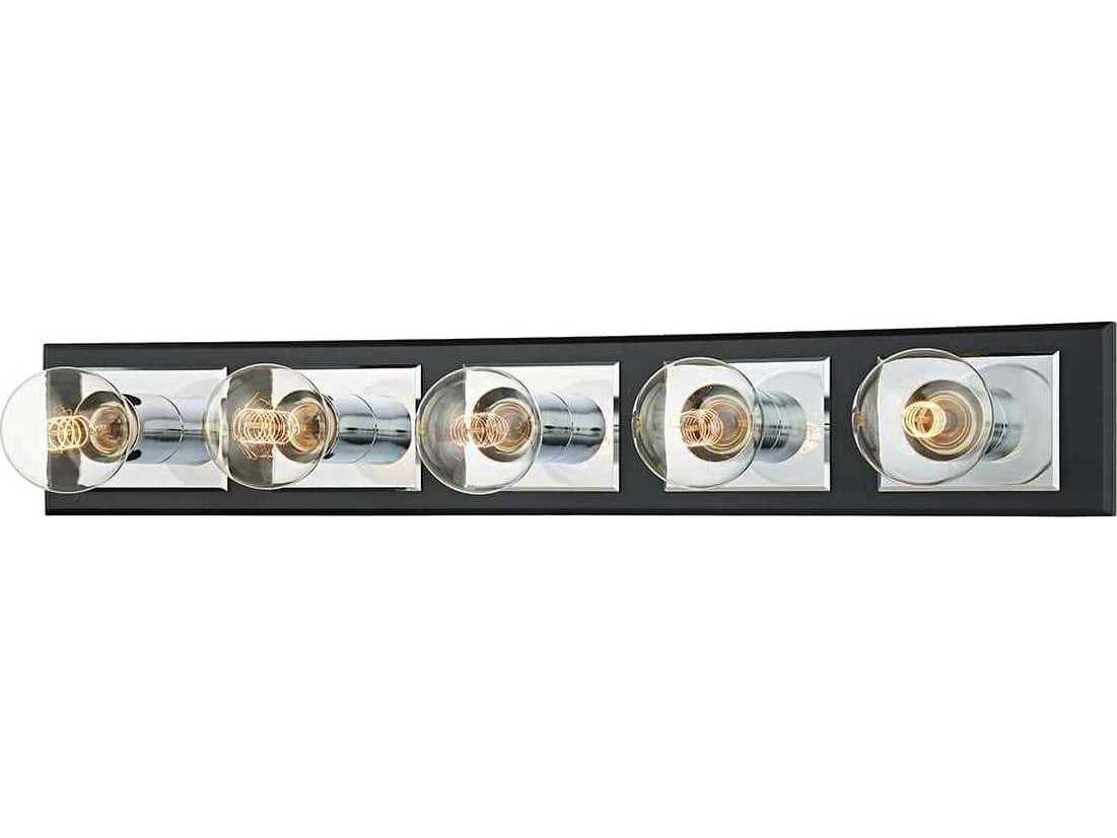 Runyan 5-Light Silver Black Vanity Light