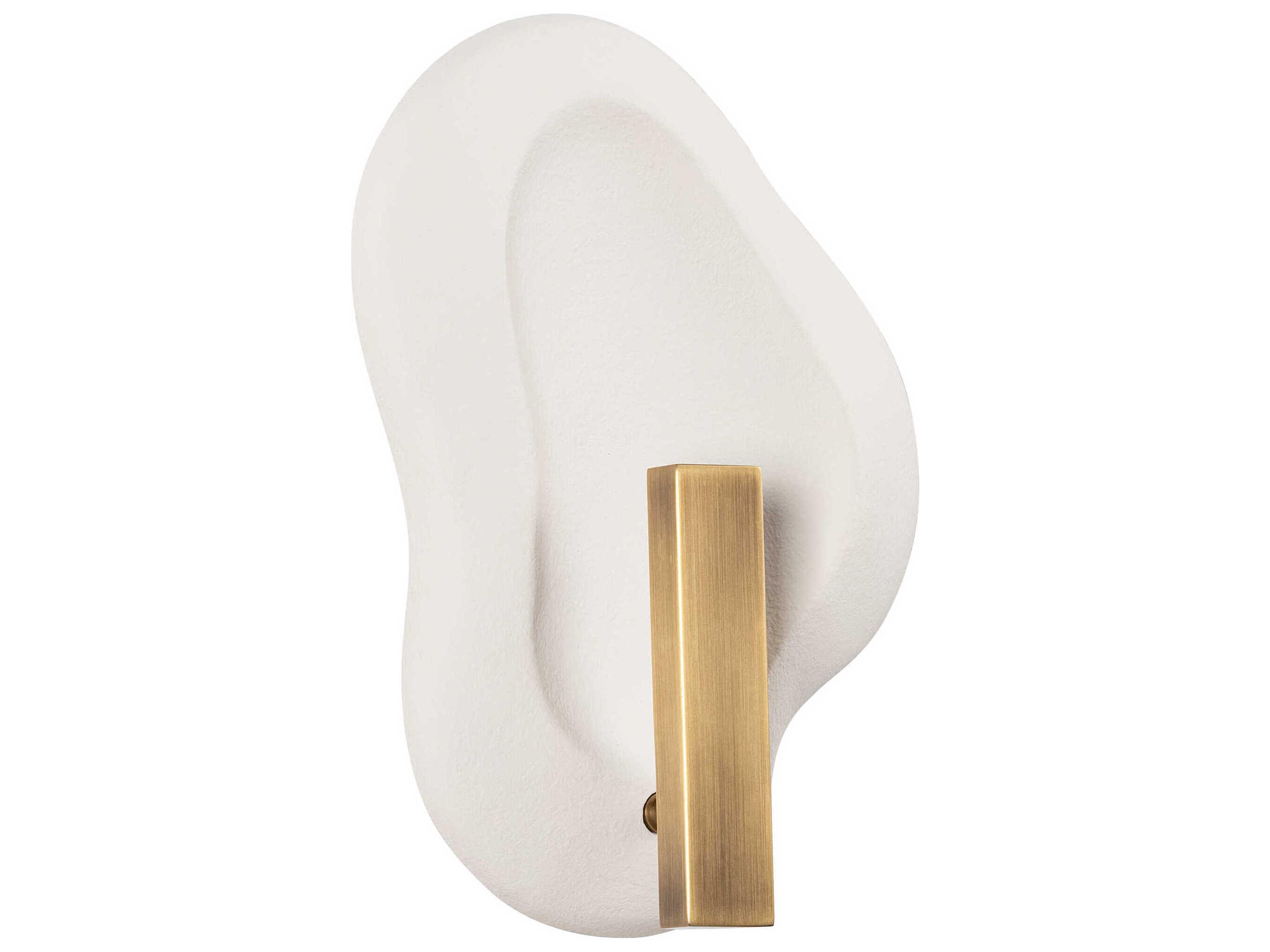 Troy Lighting Chandler Mclellan Jura 1-Light Patina Brass Ceramic Rustic Shell White Wall Sconce