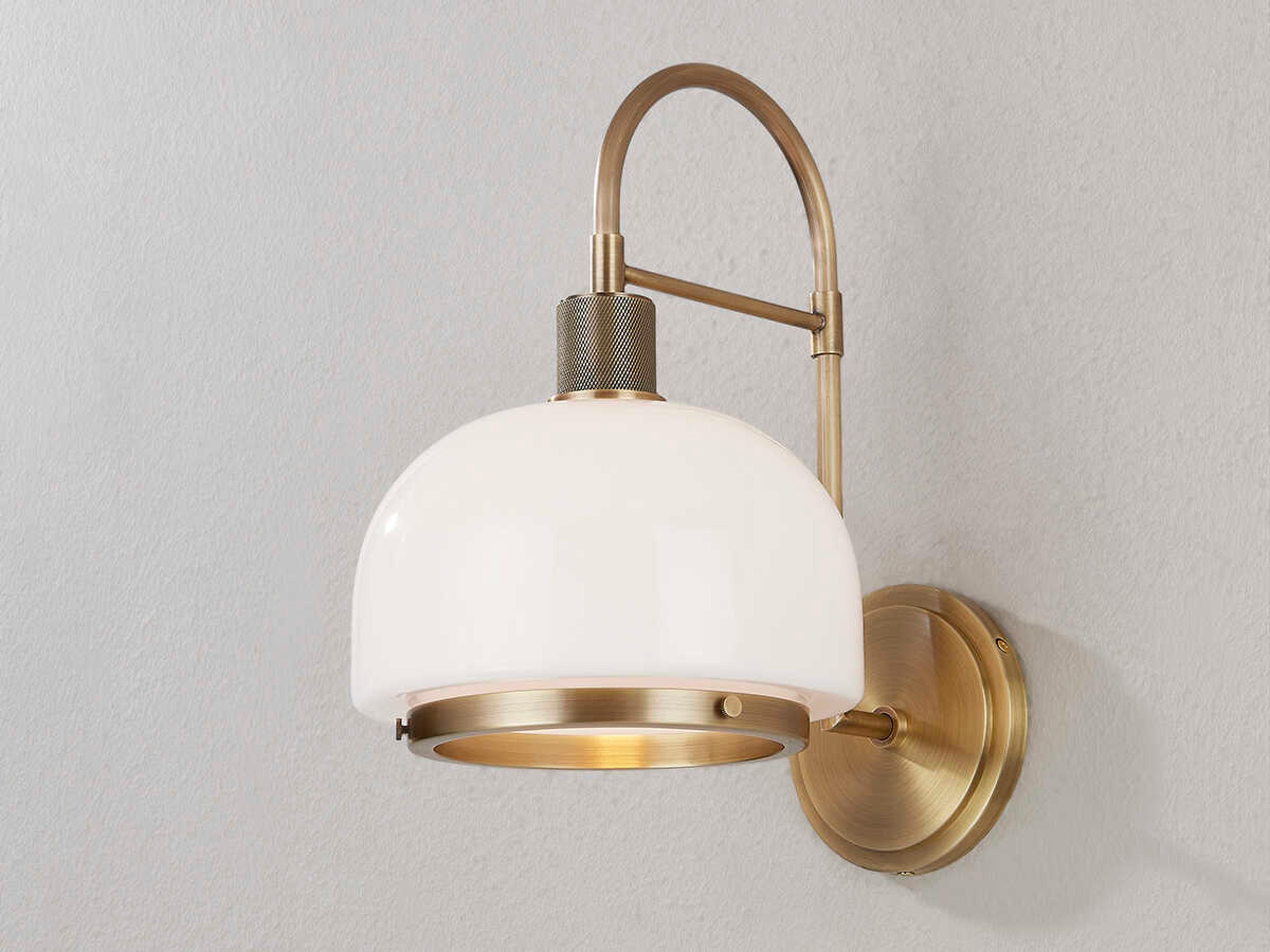 Troy Lighting Bradbury 1-Light Patina Brass Glass Wall Sconce