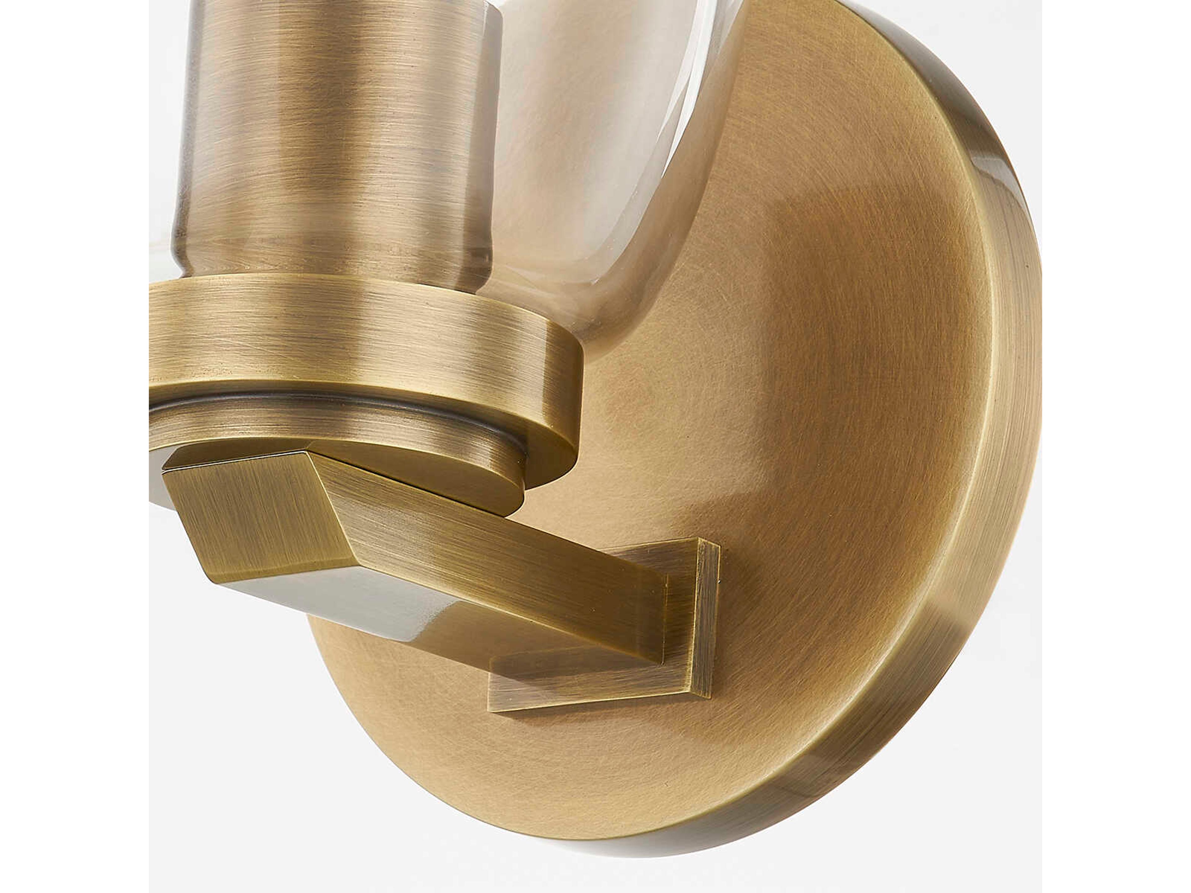 Troy Lighting Fresno 1-Light Patina Brass Glass Wall Sconce