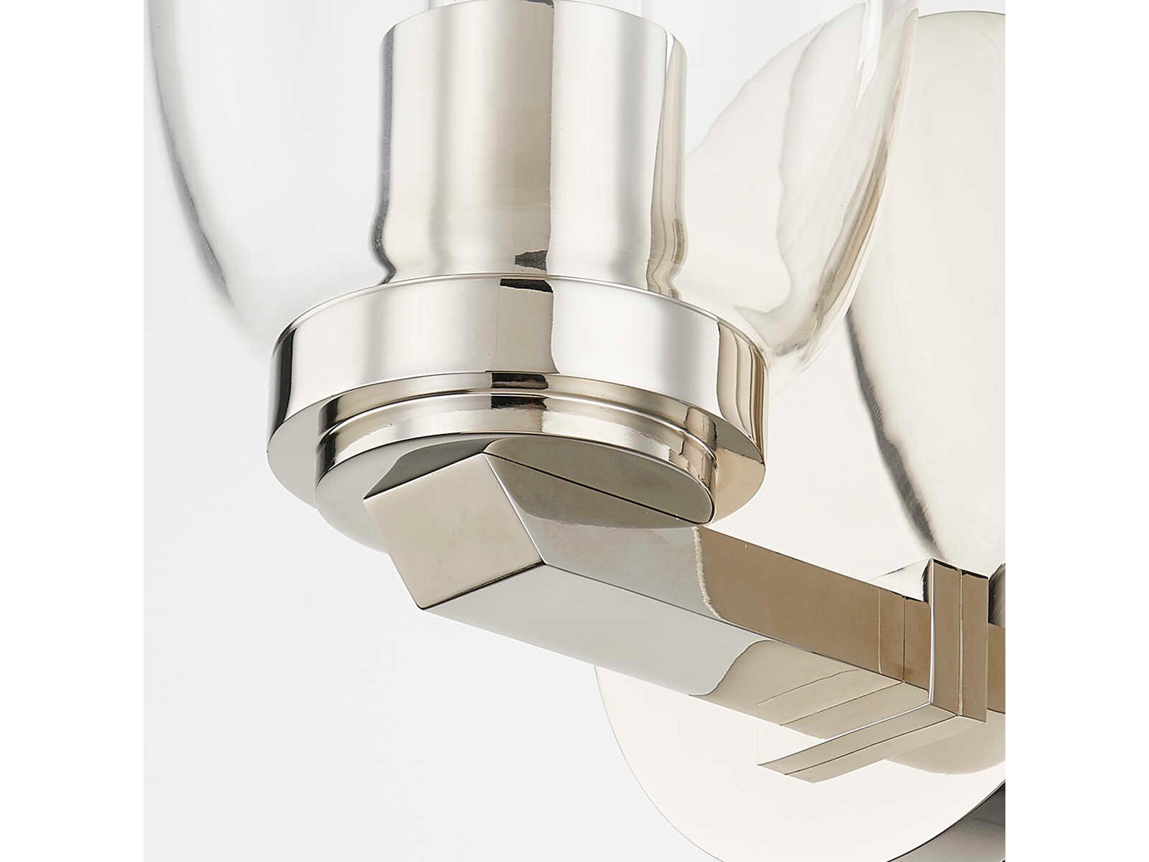 Troy Lighting Fresno 1-Light Polished Nickel Glass Wall Sconce