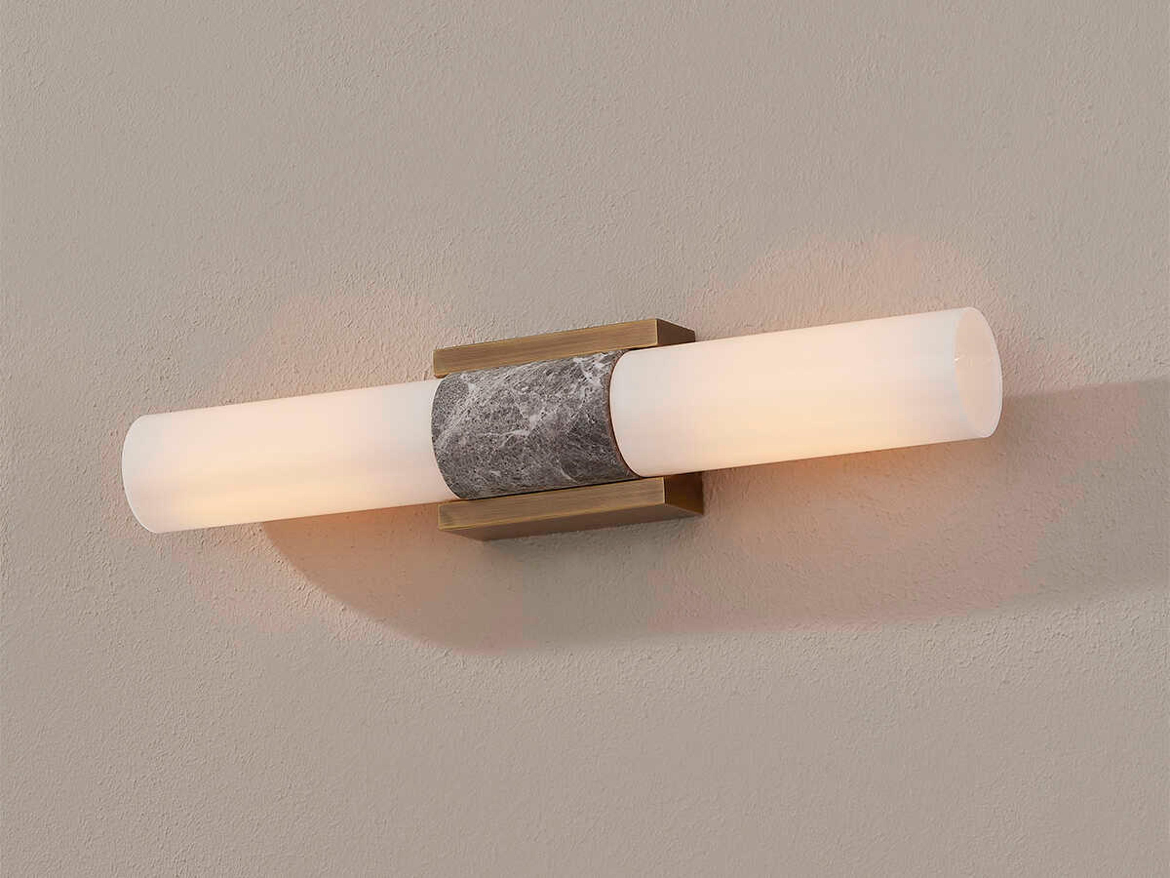 Troy Lighting Fremont Patina Brass Glass Wall Sconce