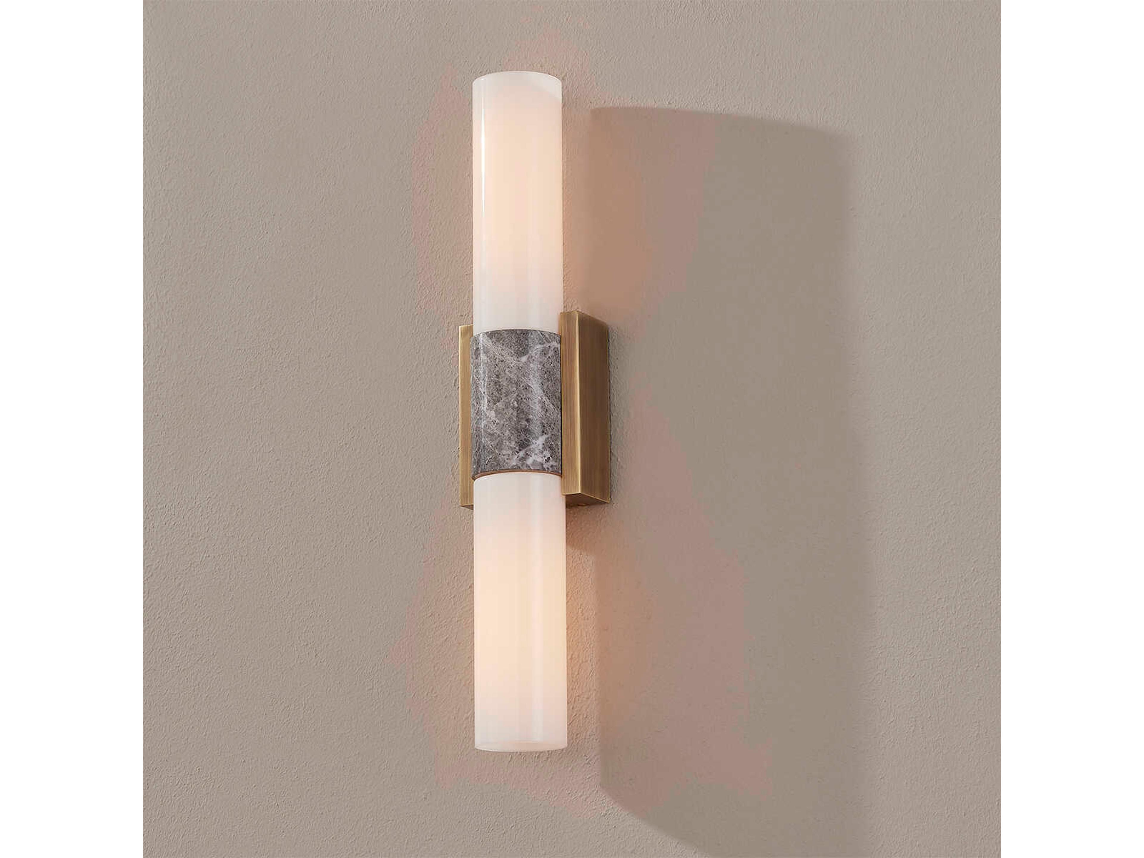 Troy Lighting Fremont Patina Brass Glass Wall Sconce
