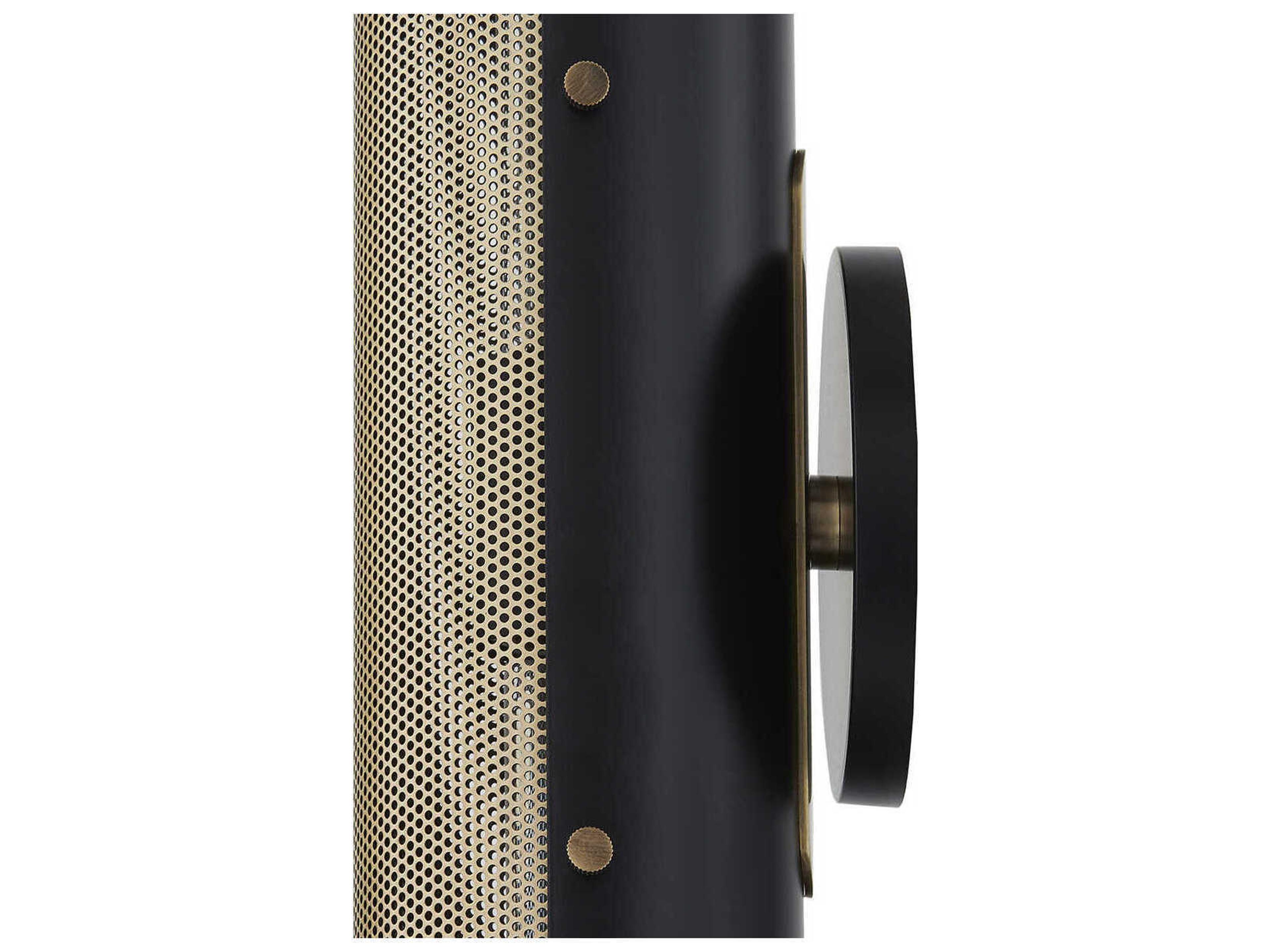 Troy Lighting Mikka 2-Light Patina Brass Black Wall Sconce