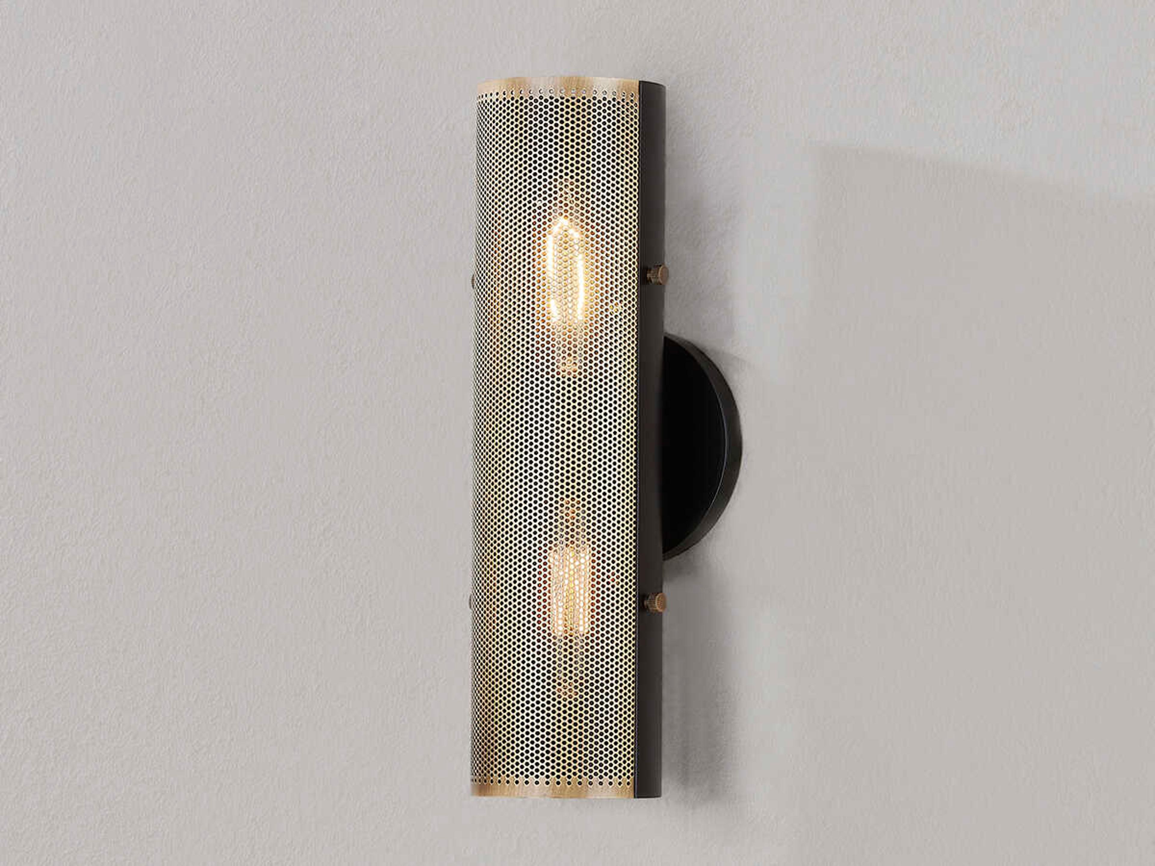 Troy Lighting Mikka 2-Light Patina Brass Black Wall Sconce