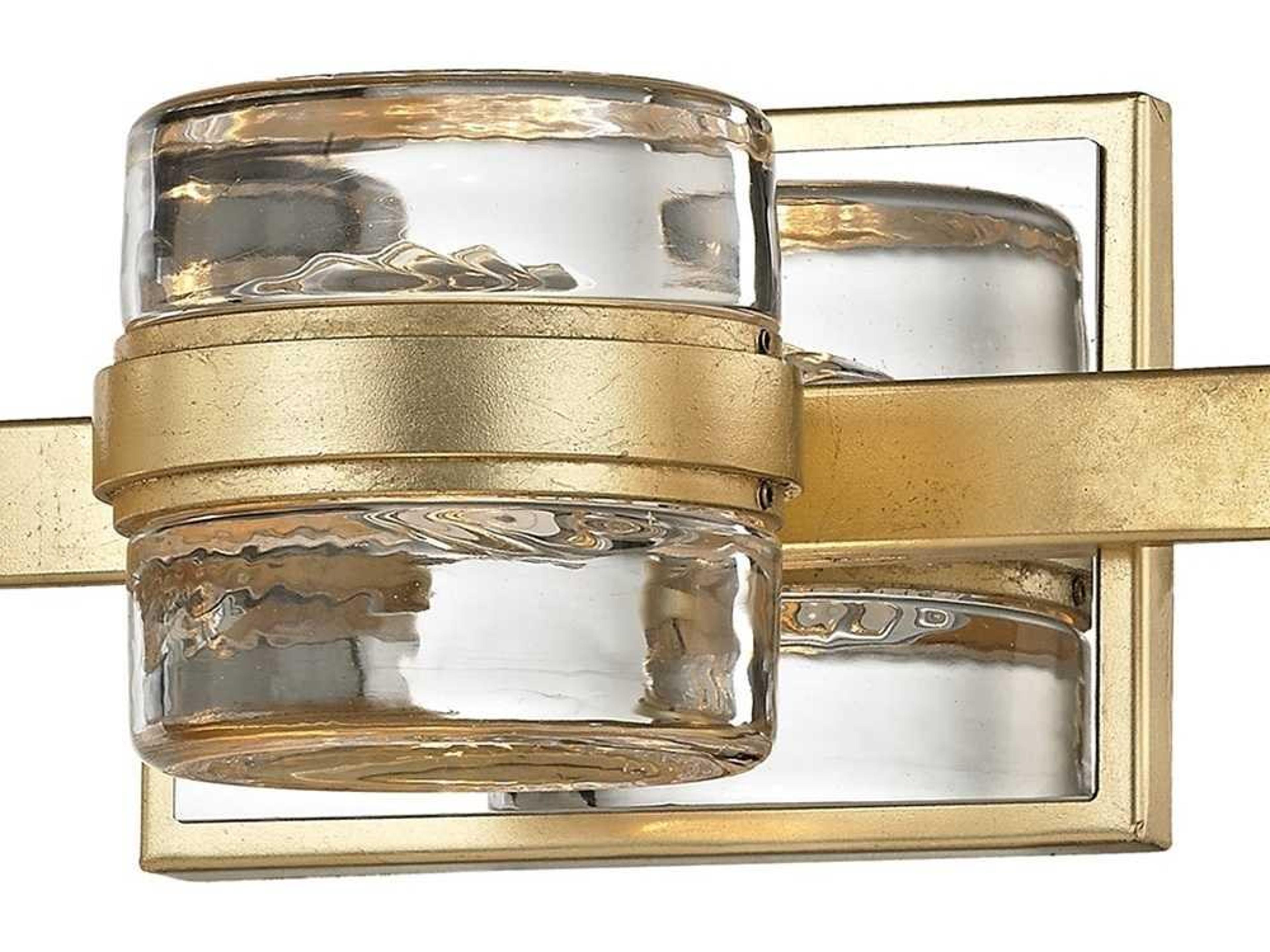 Troy Lighting Splash 3-Light Gold Leaf Polished Chrome Glass LED Wall Sconce