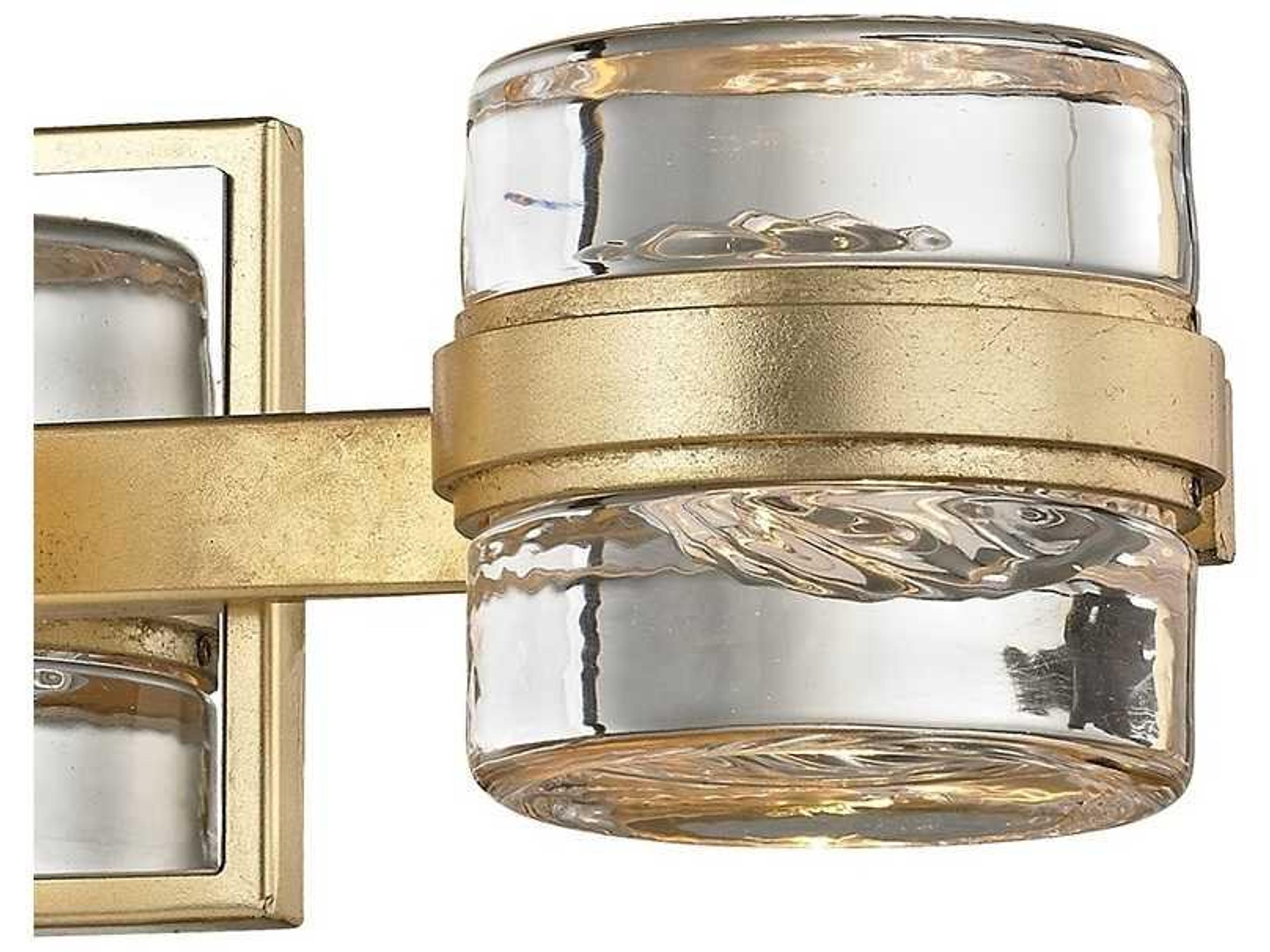 Troy Lighting Splash 3-Light Gold Leaf Polished Chrome Glass LED Wall Sconce