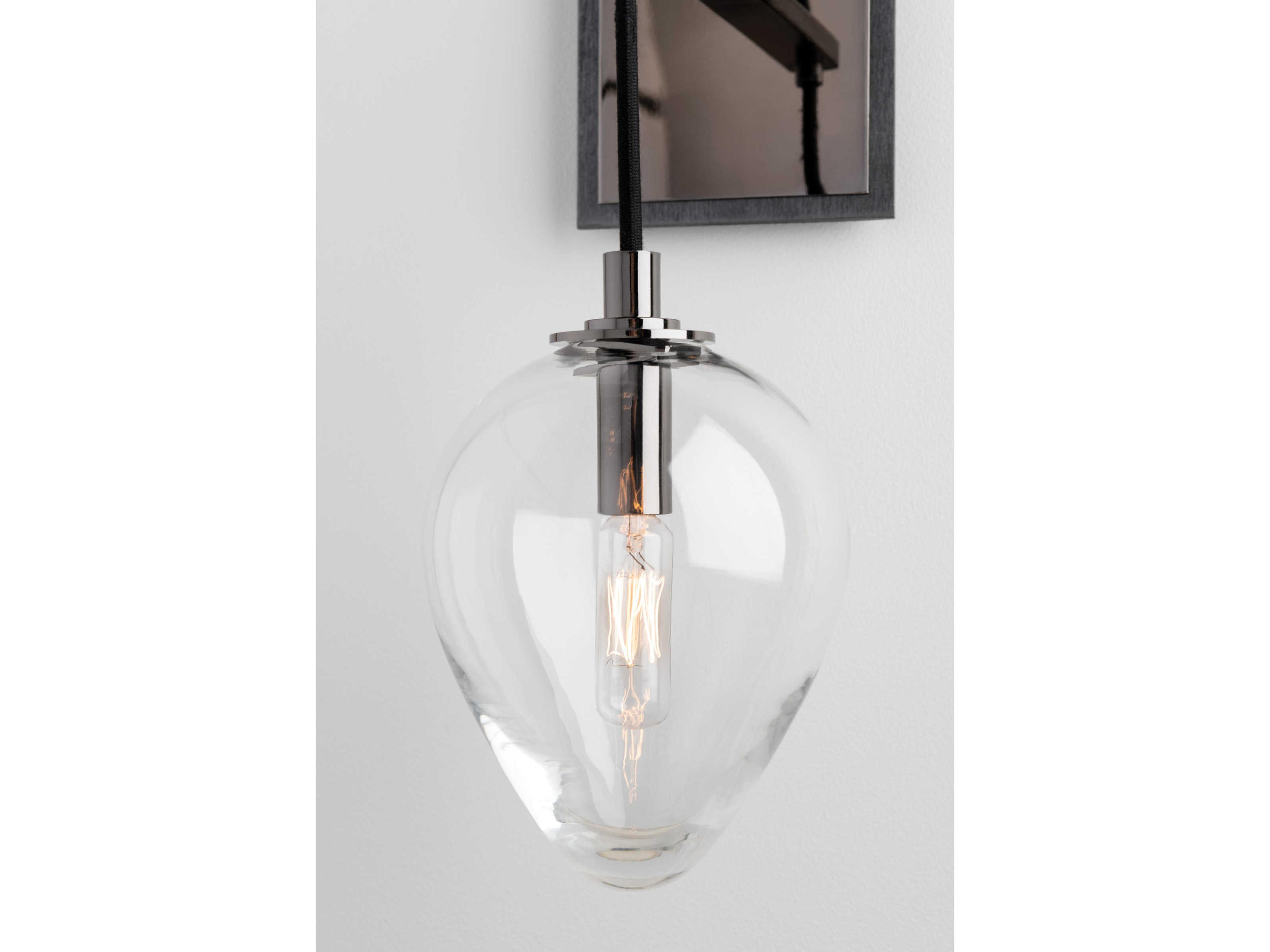 Troy Lighting Brixton 1-Light Gunmetal Glass Wall Sconce