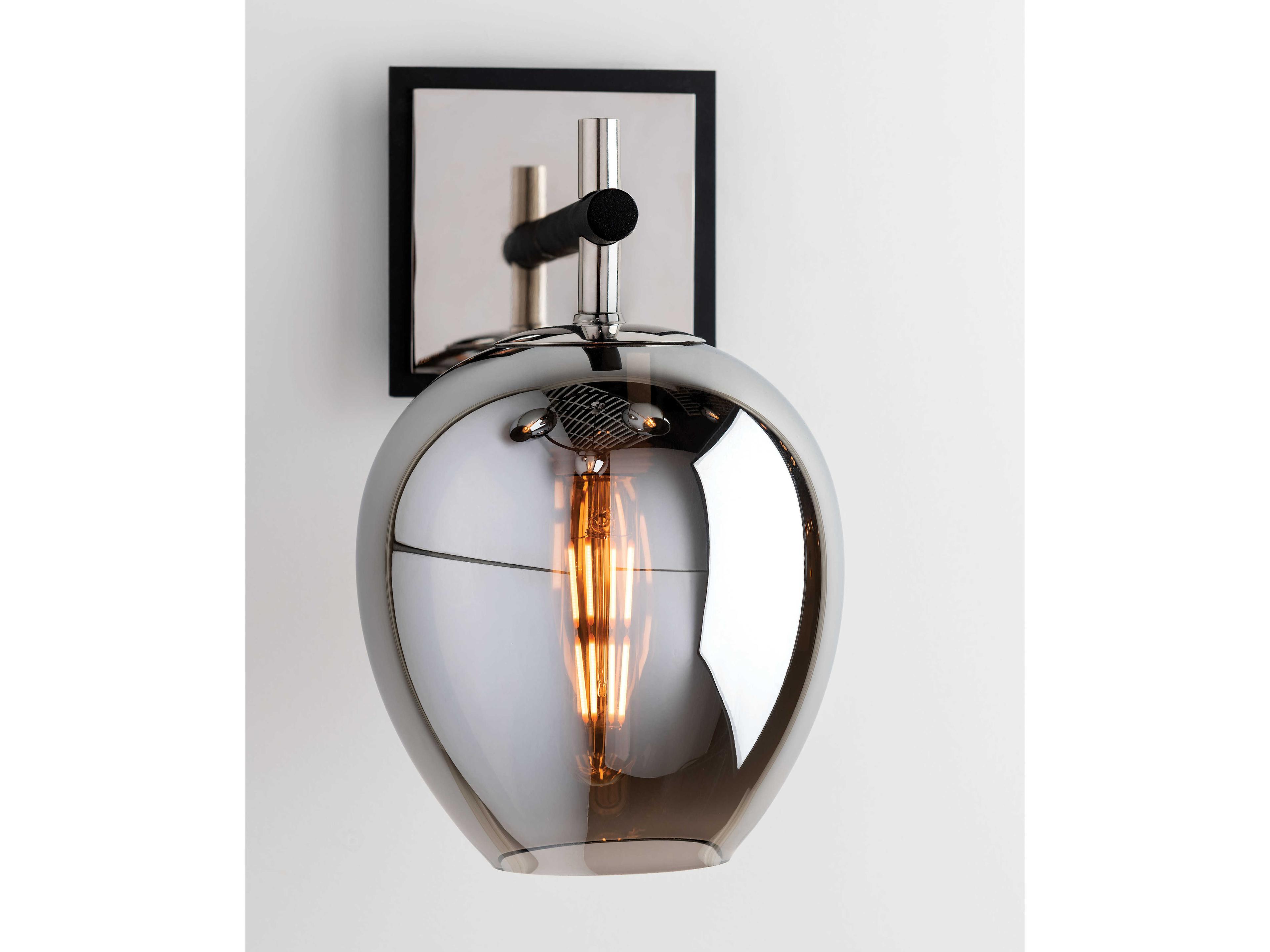 Troy Lighting Iliad 1-Light Carbide Black Glass Wall Sconce