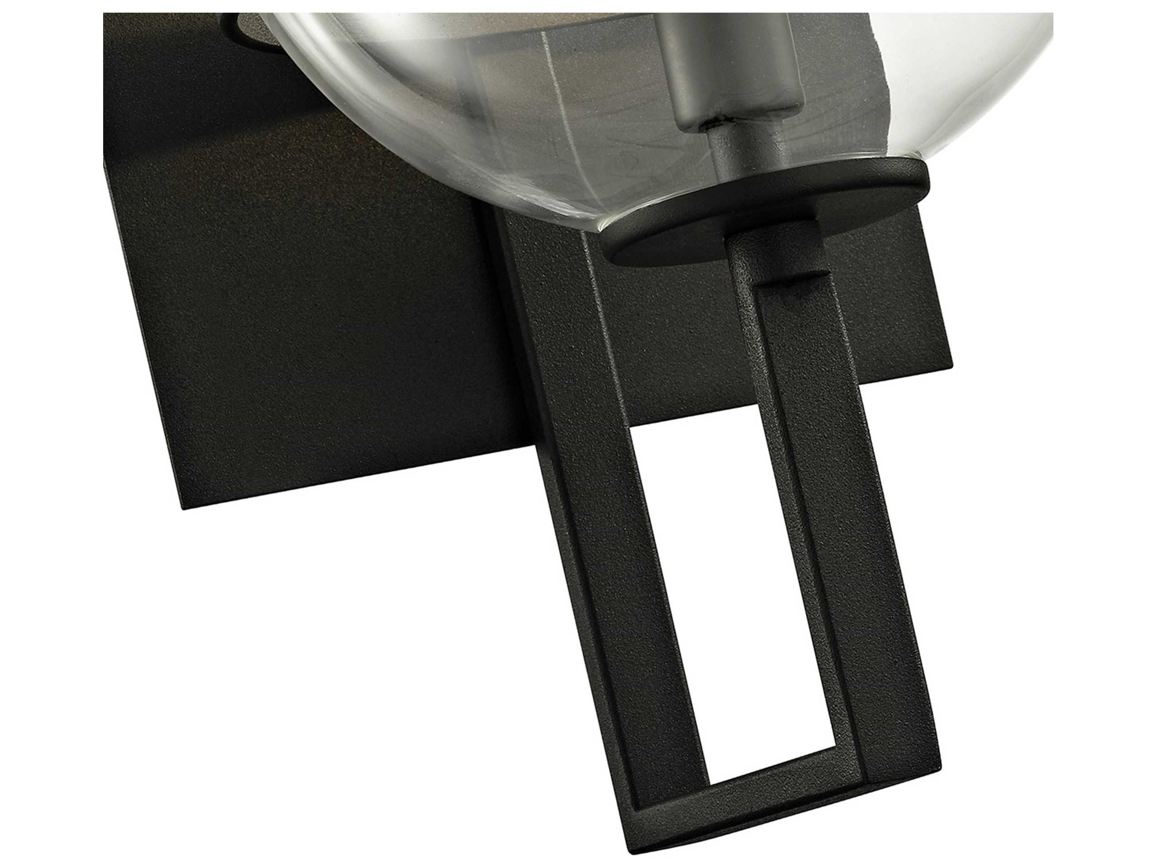 Troy Lighting Elliot 1-Light Textured Black Glass Wall Sconce