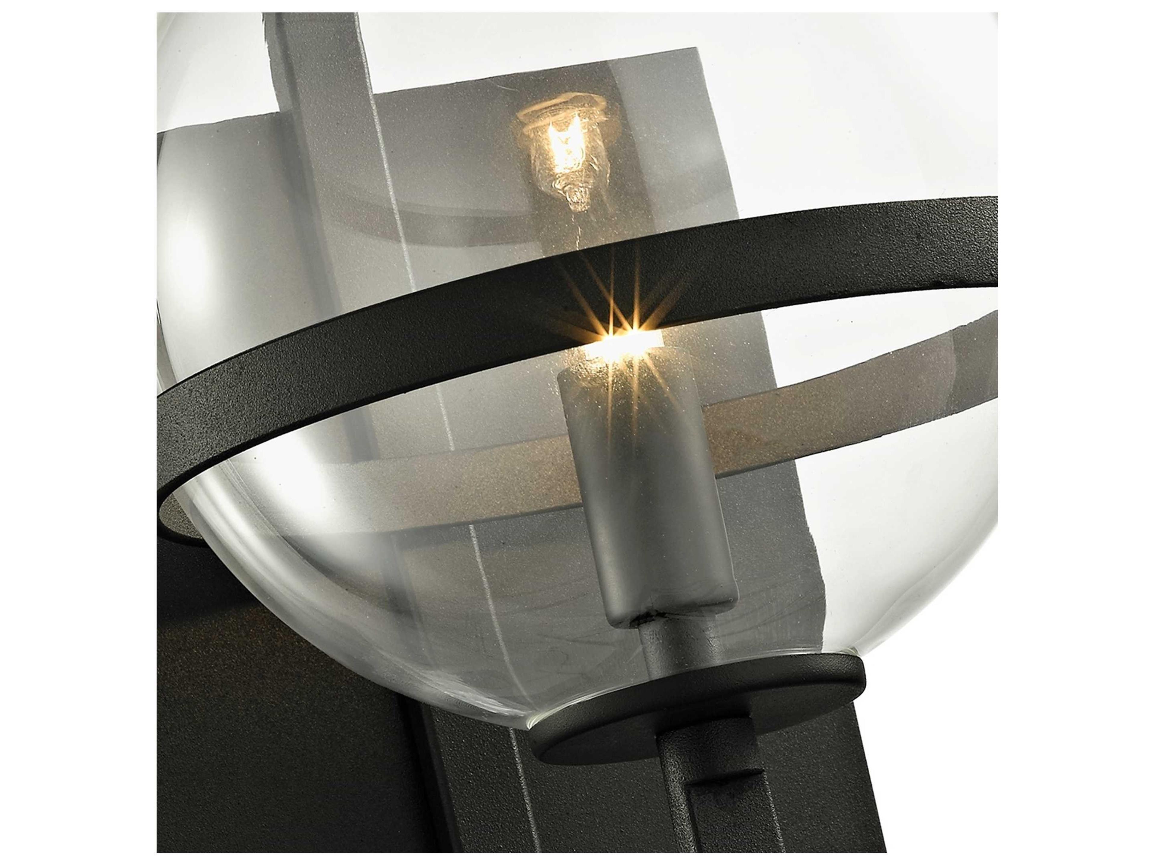 Troy Lighting Elliot 1-Light Textured Black Glass Wall Sconce