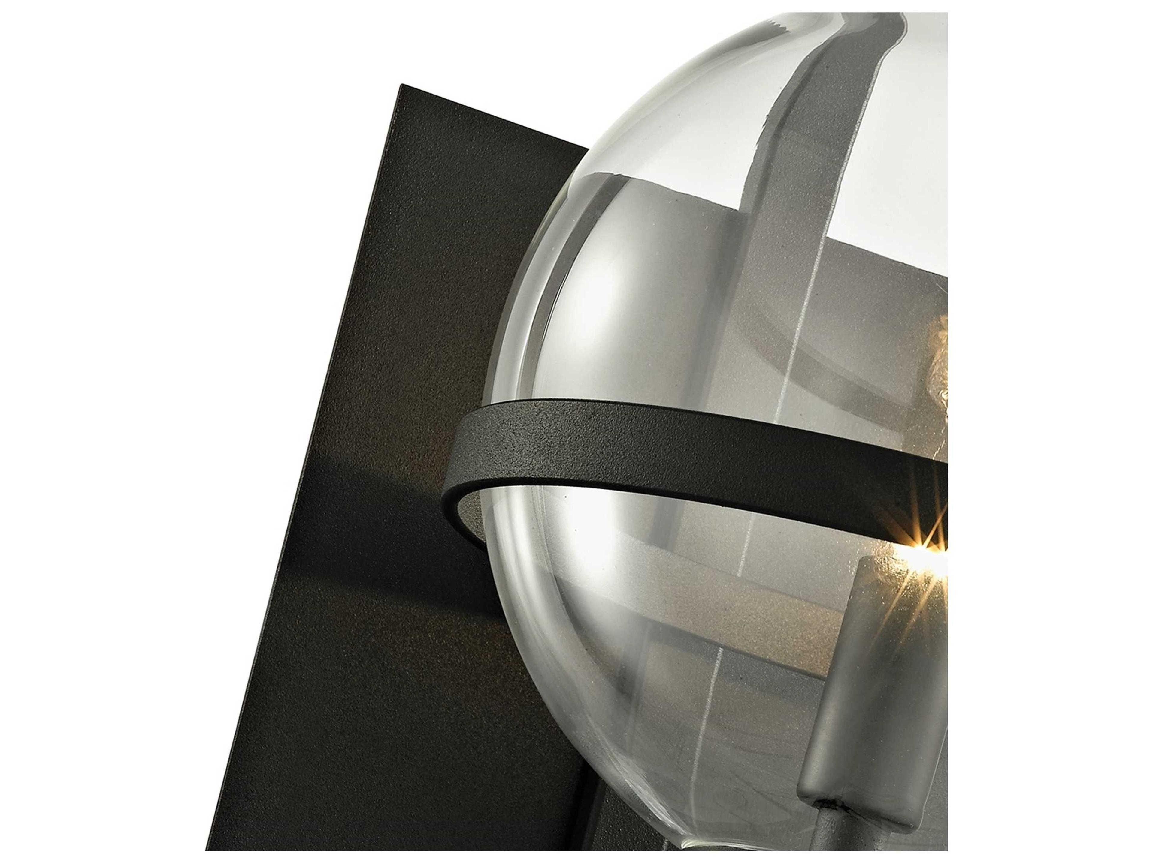 Troy Lighting Elliot 1-Light Textured Black Glass Wall Sconce