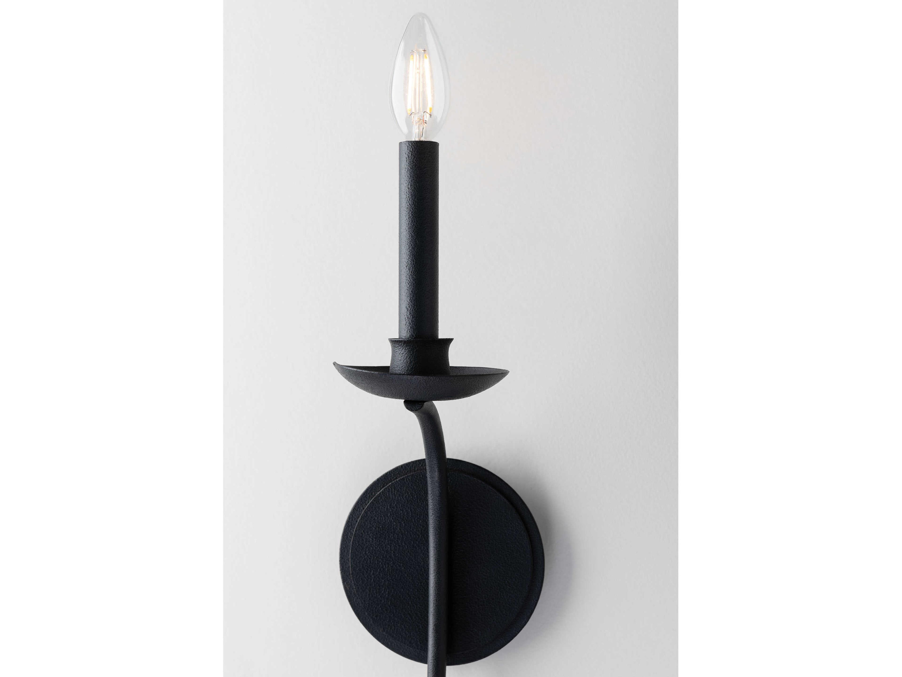 Troy Lighting Sawyer 1-Light Forged Iron Black Wall Sconce