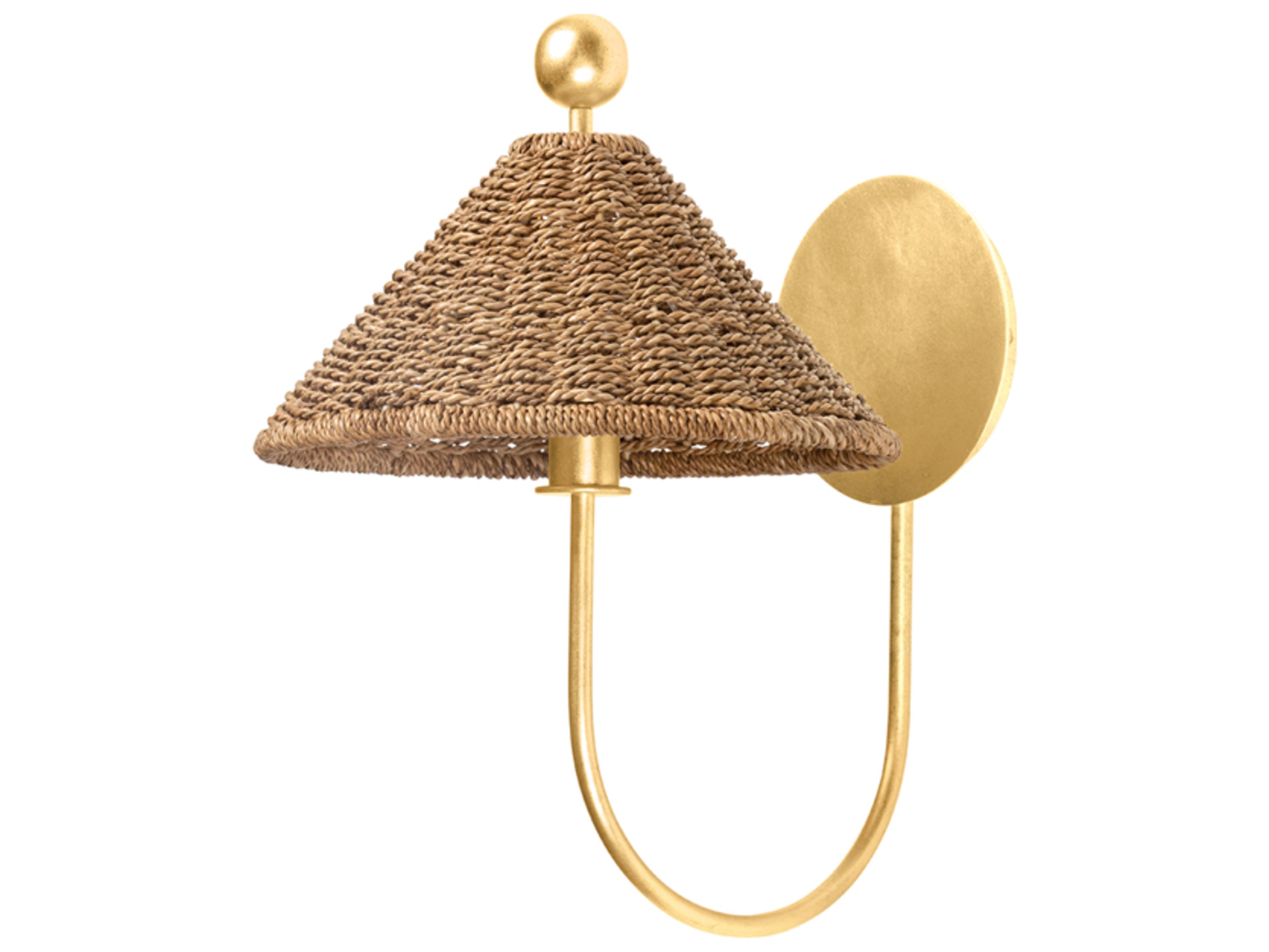 Layton 1-Light Vintage Gold Leaf Wall Sconce