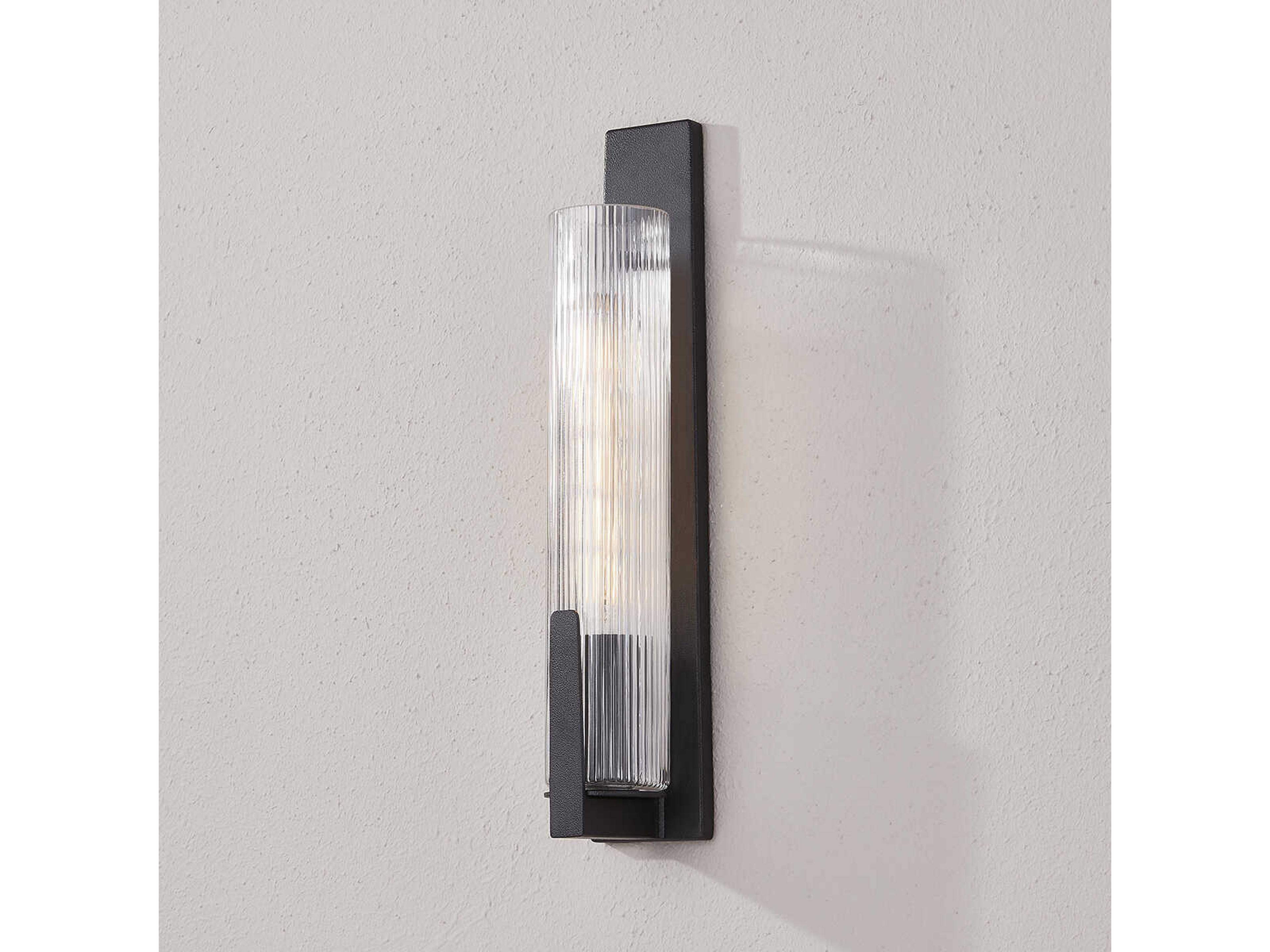 Troy Lighting Malakai 1-Light Forged Iron Black Glass Wall Sconce